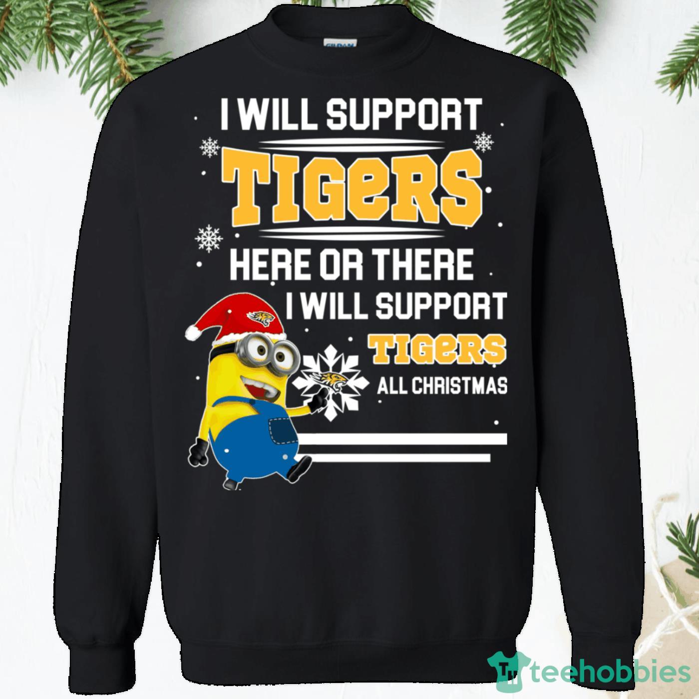 Tigers Minion Yellow Word Christmas Sweatshirt - tigers-minion-yellow-word-christmas-sweatshirt-1