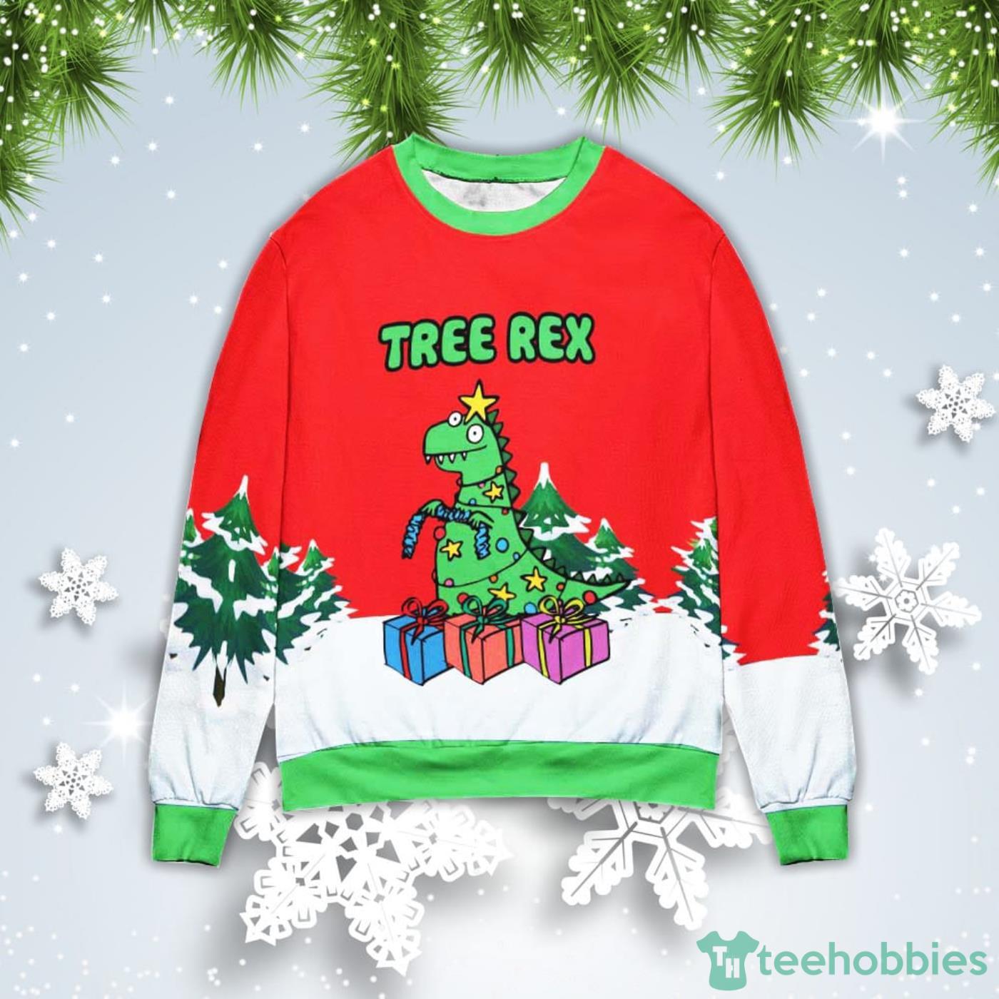Tree Rex Light Up Christmas Gift Ugly Christmas Sweater Product Photo 1