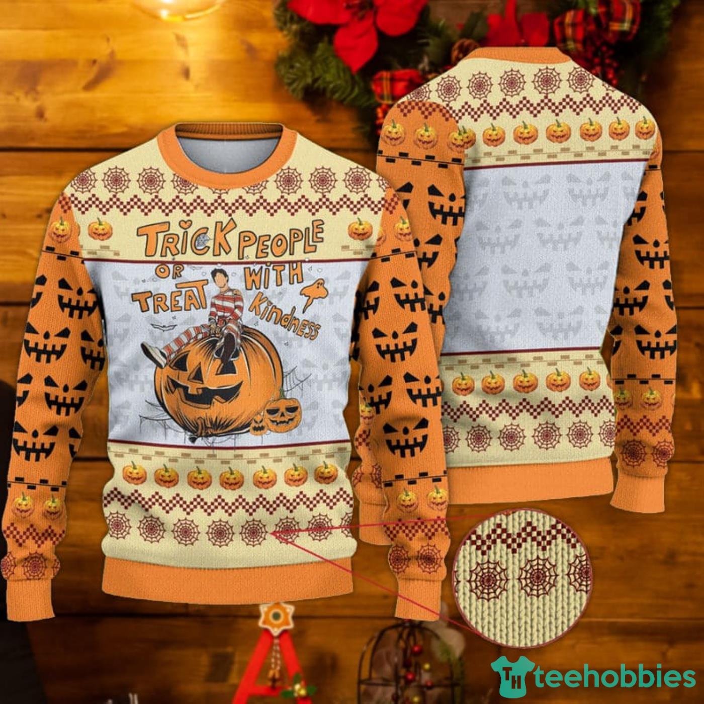 Trick Or Treat People With Kindness Ugly Halloween Sweater Product Photo 1