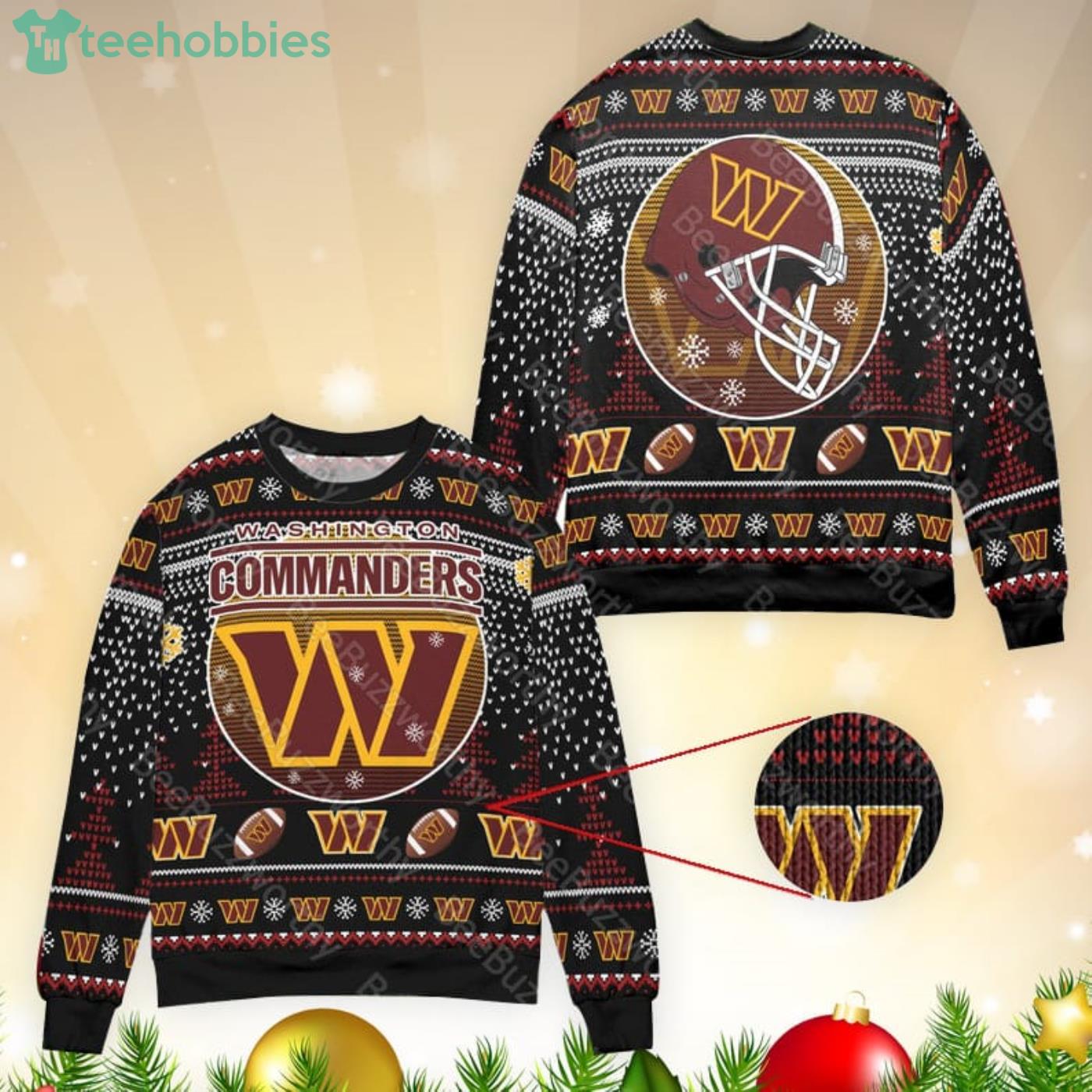 Washington Redskins 12 Grinch Xmas Day Christmas AOP Sweater