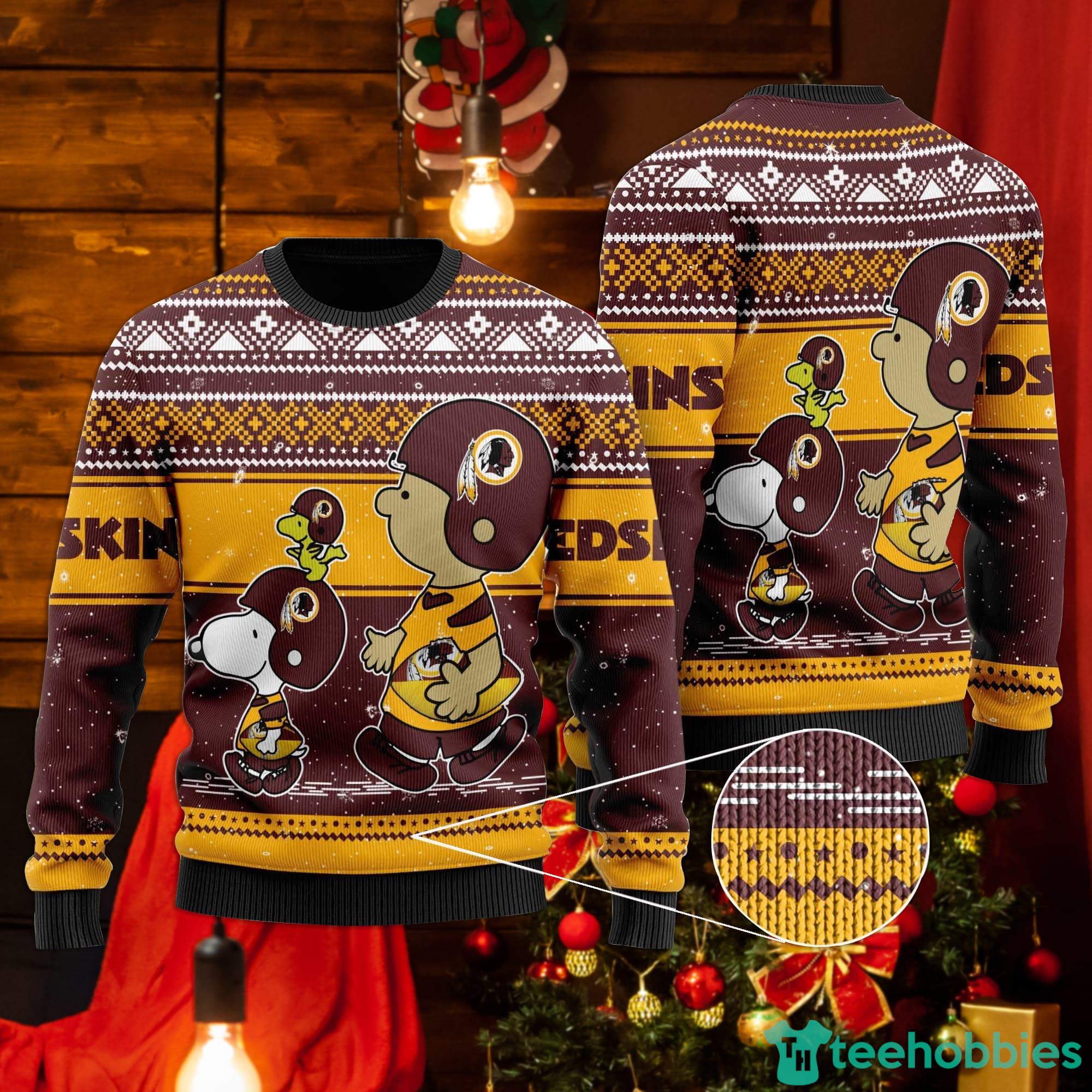 Washington Redskins Snoopy Ugly Christmas Sweater Product Photo 1