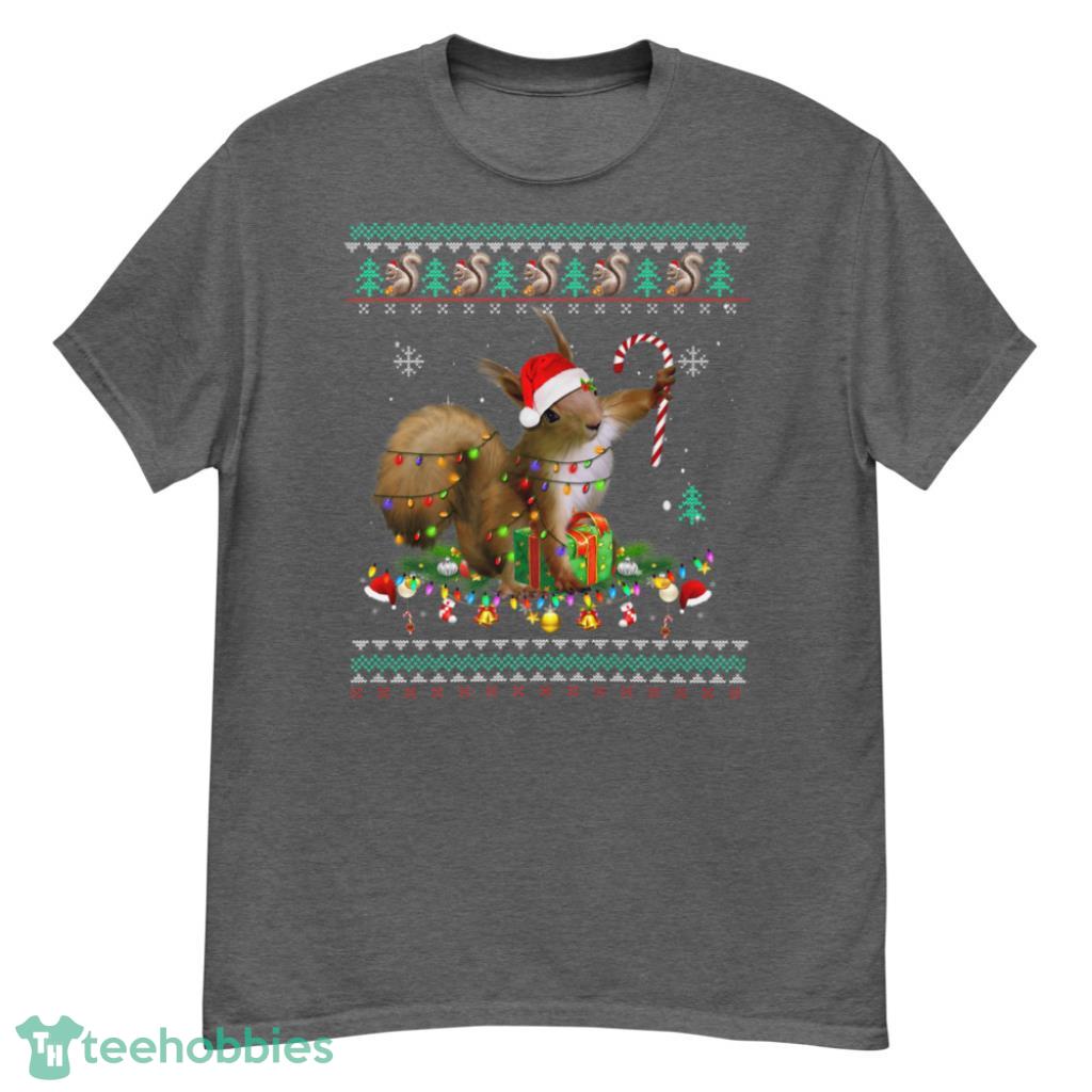xmas Squirrel Christmas XMas christmas Lights Ugly Premium Christmas Shirt - G500 Men’s Classic T-Shirt-1