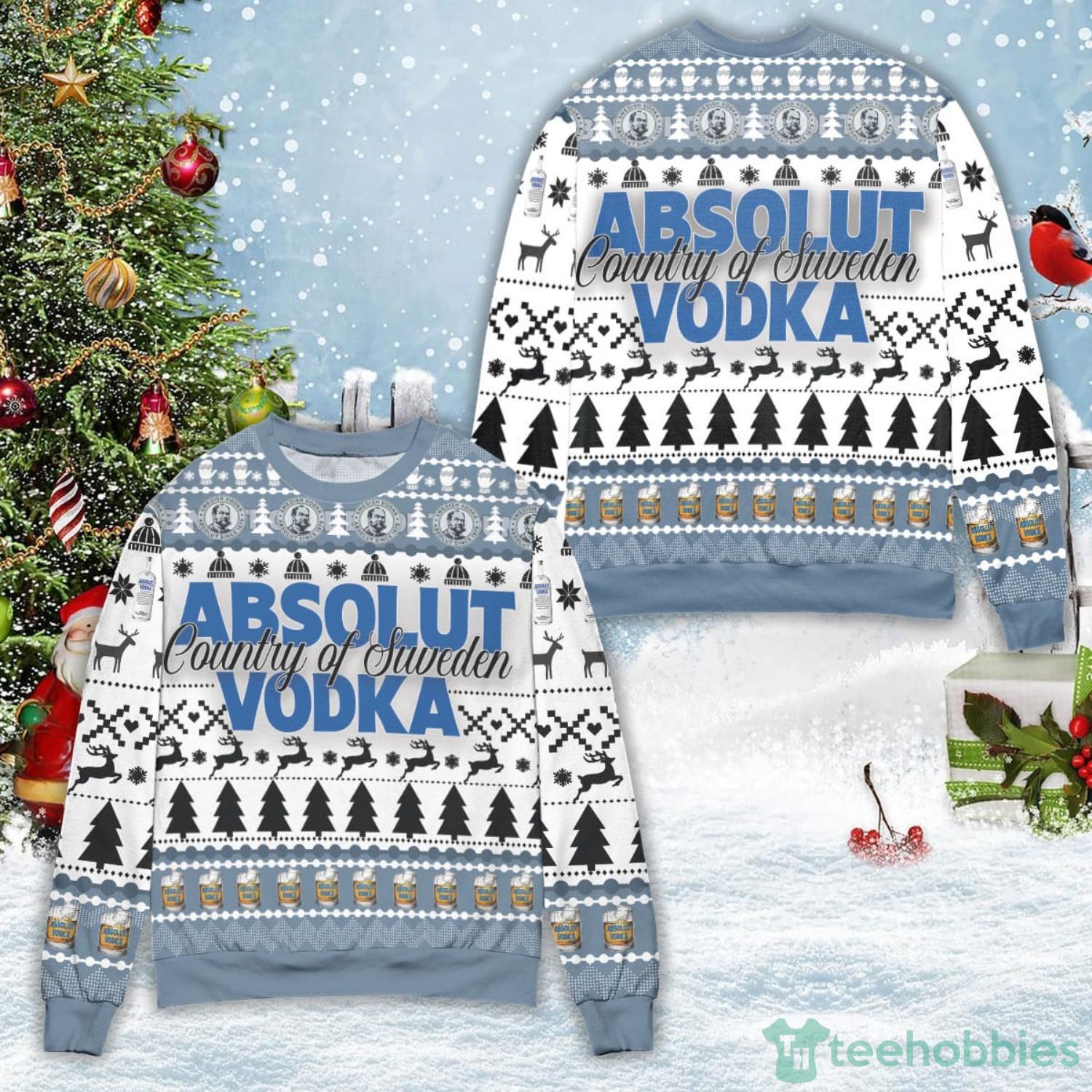 Absolut Vodka Country Of Sweden Vodka Pine Tree & Snowflake Ugly ...