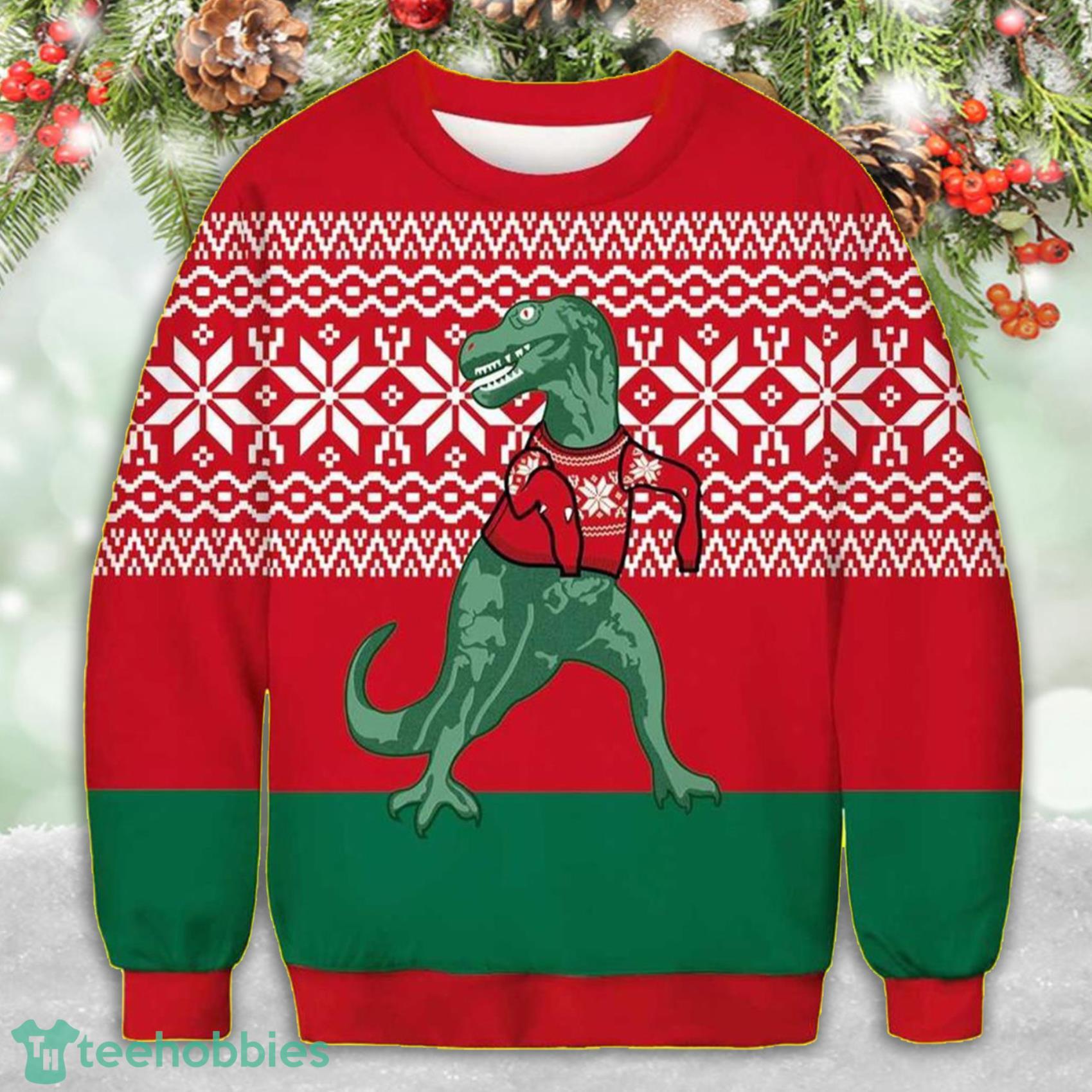 Api Doo Dinosaur Full Print Ugly Christmas Sweater Product Photo 1