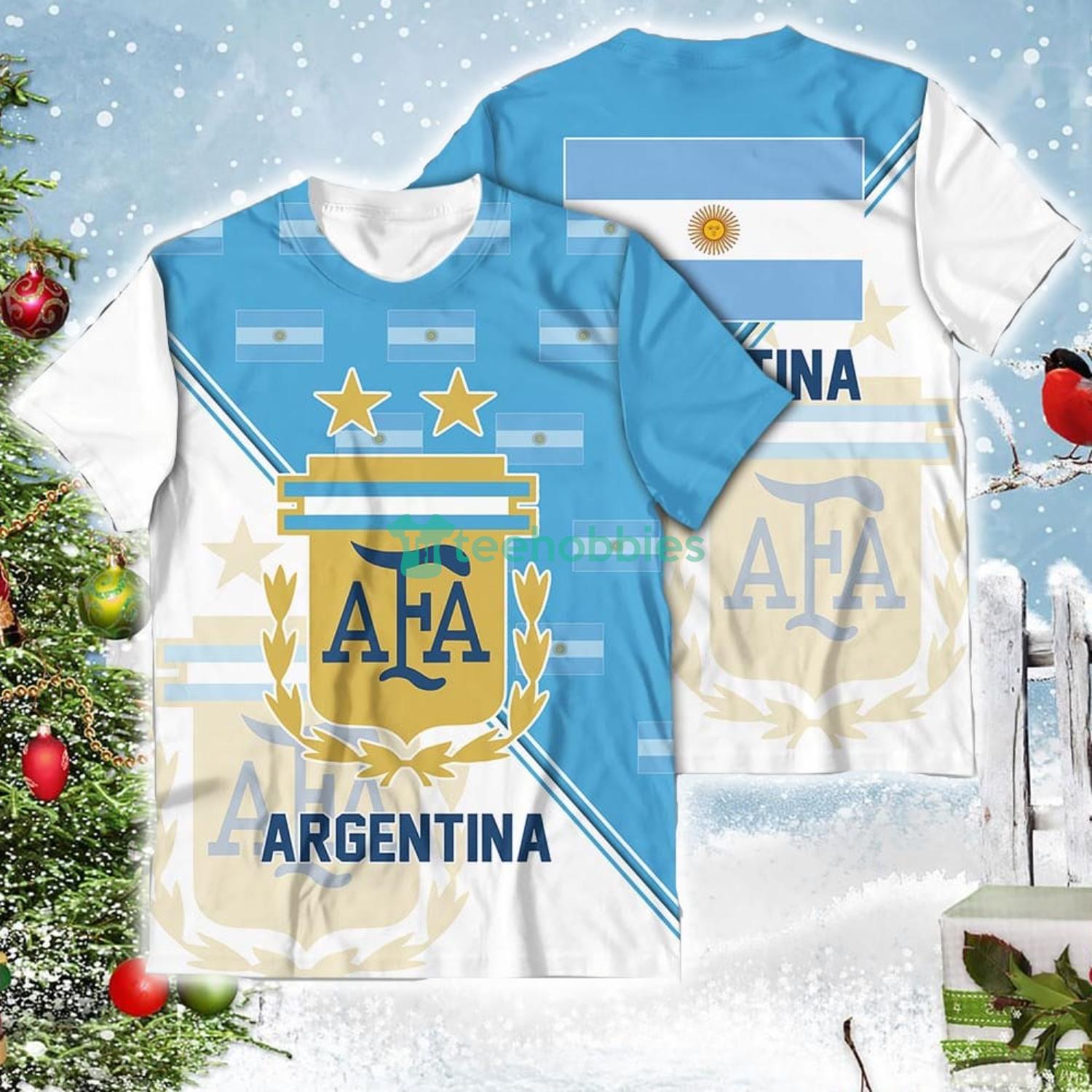Argentina National Soccer Team Qatar World Cup 2022 Champions Soccer Team 3D All Over Printed Shirt Product Photo 2