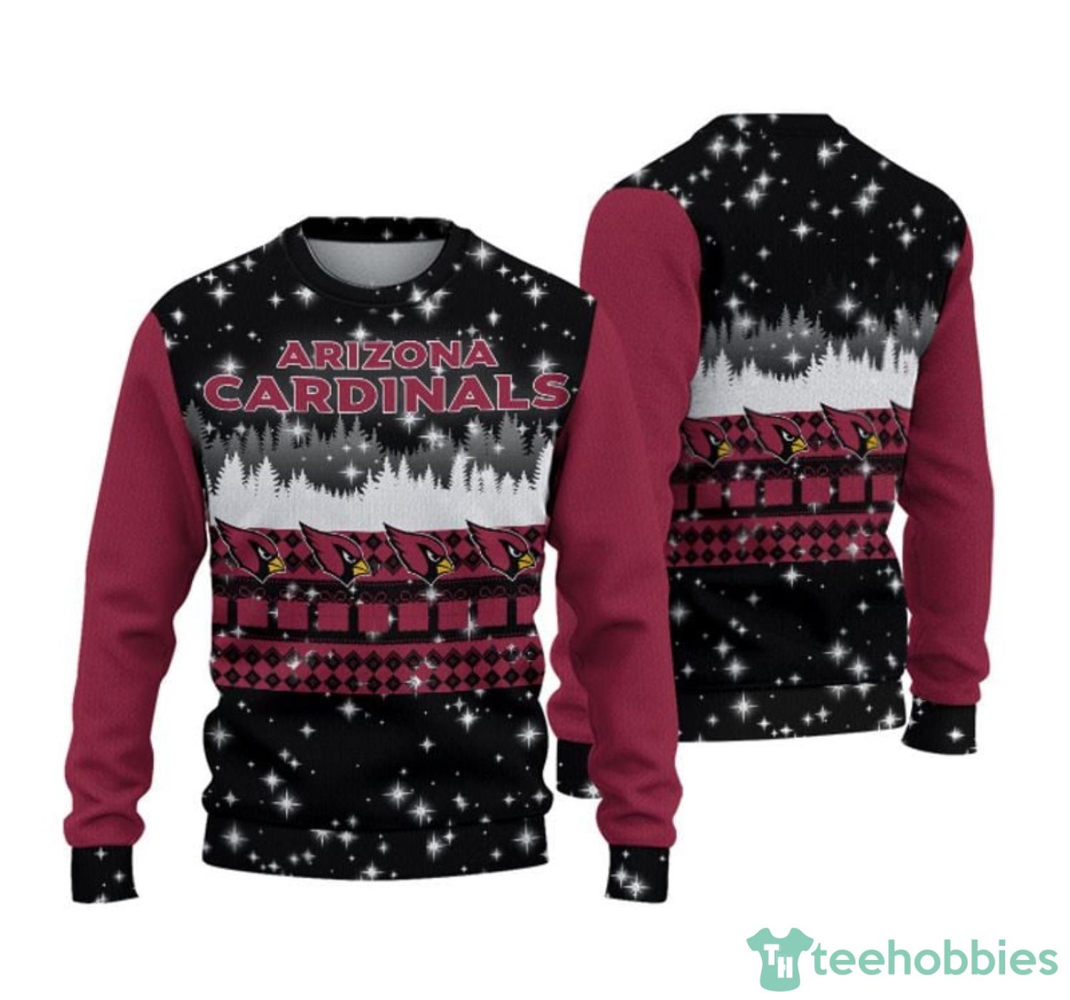 Arizona Cardinals Christmas Forrest Pattern Ugly Christmas Sweater Product Photo 1 Arizona Cardinals Christmas Forrest Pattern Ugly Christmas Sweater Product Photo 1