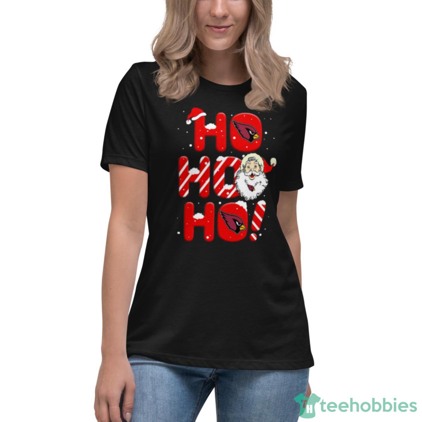 Arizona Cardinals NFL Football Ho Ho Ho Santa Claus Merry Christmas Shirt - Womens Relaxed Short Sleeve Jersey Tee Arizona Cardinals NFL Football Ho Ho Ho Santa Claus Merry Christmas Shirt - Womens Relaxed Short Sleeve Jersey Tee