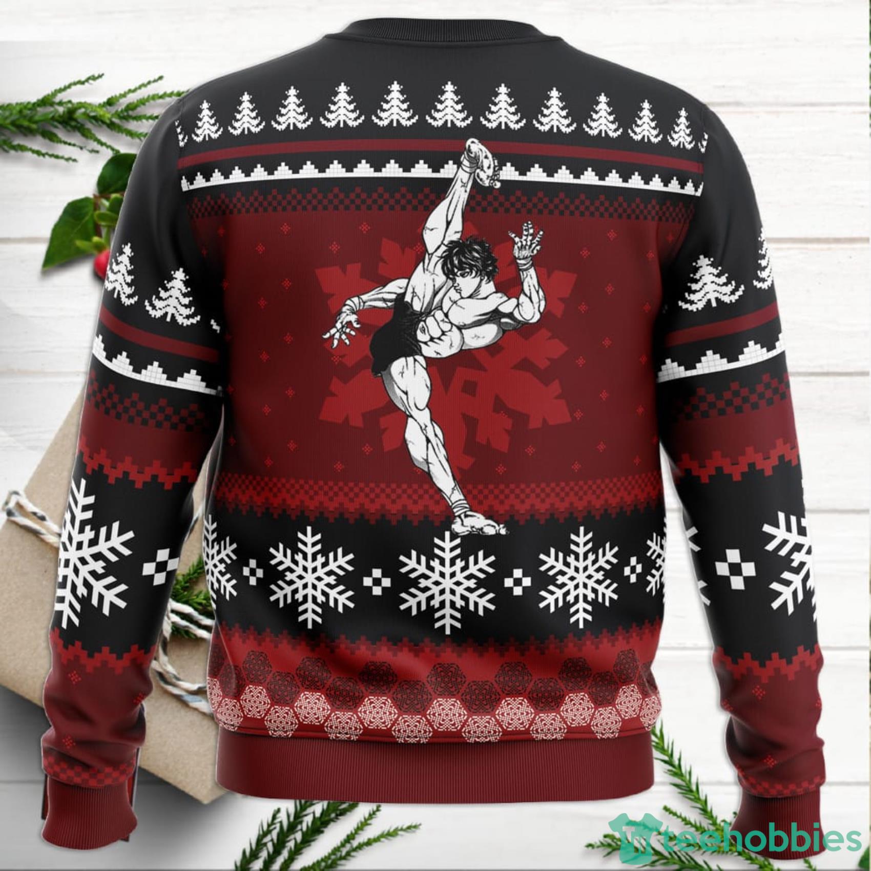 Axe Kick Baki Ugly Christmas Sweater For Men And Women Product Photo 4 Axe Kick Baki Ugly Christmas Sweater For Men And Women Product Photo 4
