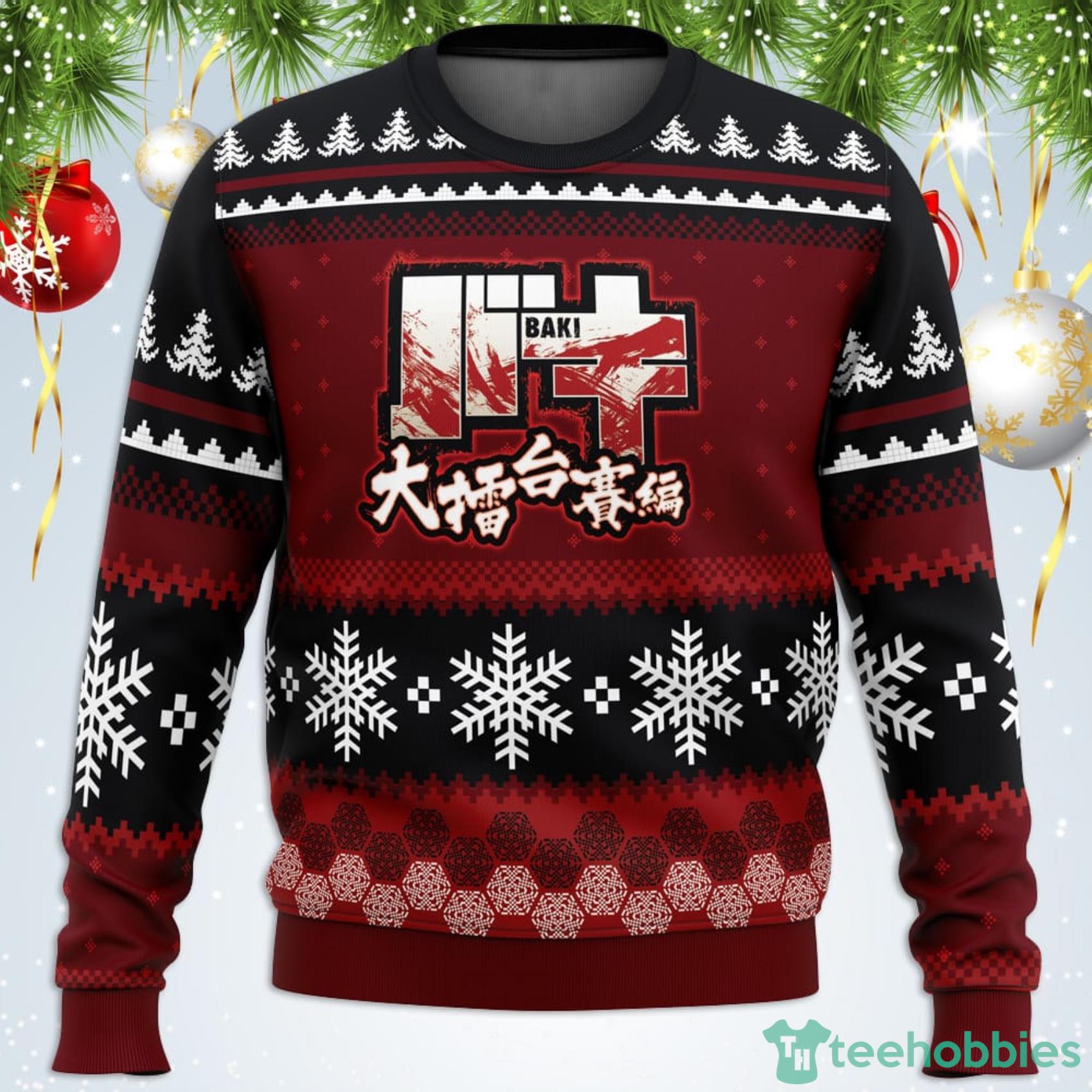 Axe Kick Baki Ugly Christmas Sweater For Men And Women Product Photo 1 Axe Kick Baki Ugly Christmas Sweater For Men And Women Product Photo 1