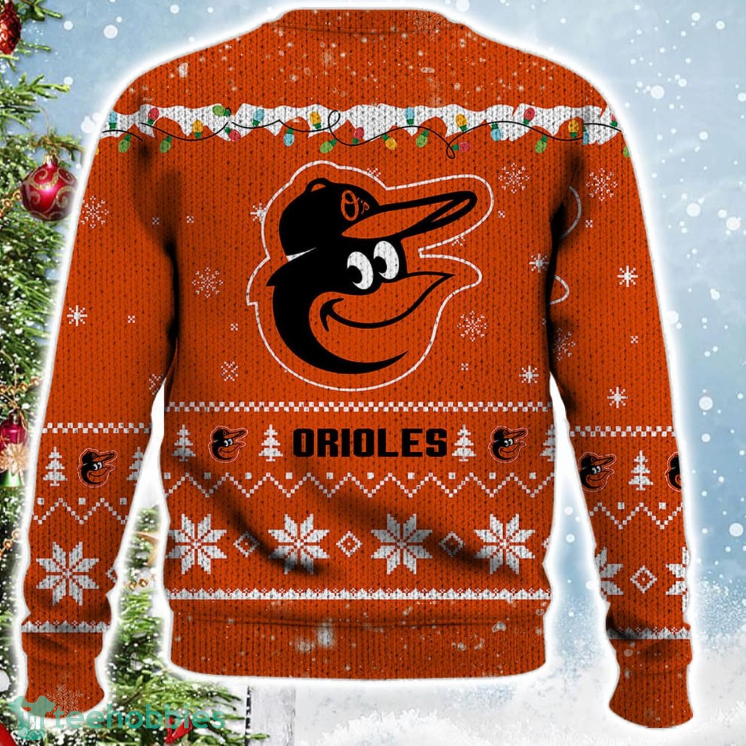Baltimore Orioles Snoopy Christmas Light Woodstock Snoopy Ugly Christmas Sweater Product Photo 3