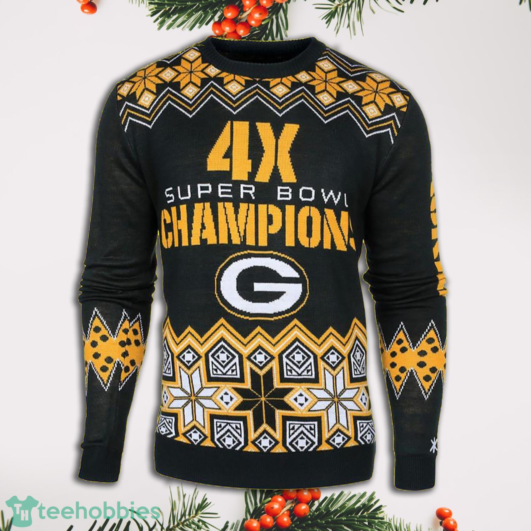 NFL Green Bay Packers 4x Super Bowl Champion Logo Ugly Pullover