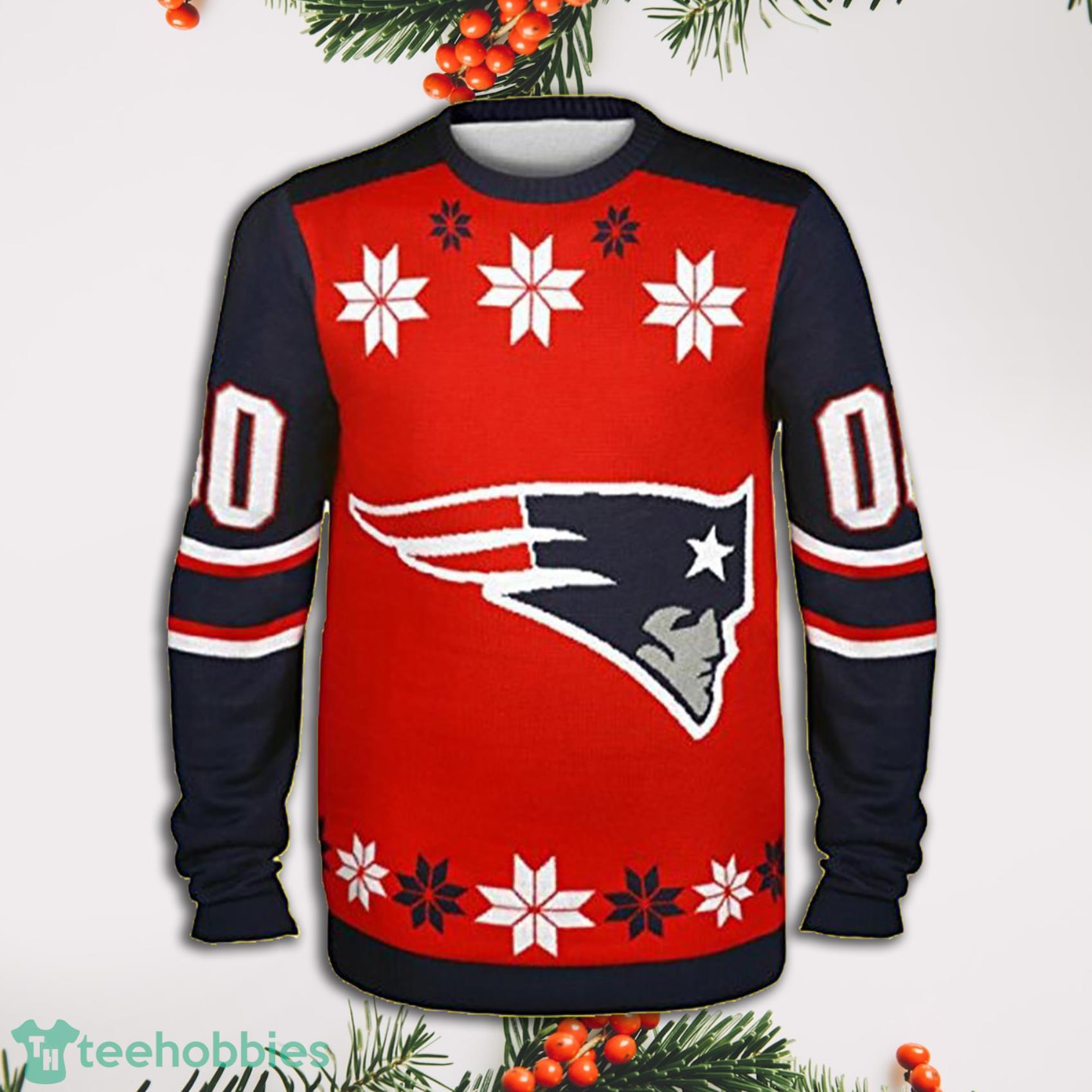 Big Logo New England Patriots Full Print Ugly Christmas Sweater Product Photo 1