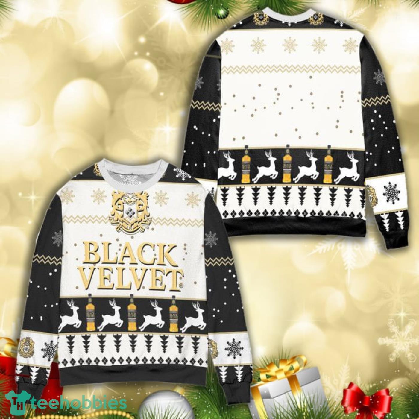 Black Velvet Canadian Whisky Logo All Over Print 3D Ugly Christmas Sweater Product Photo 1 Black Velvet Canadian Whisky Logo All Over Print 3D Ugly Christmas Sweater Product Photo 1