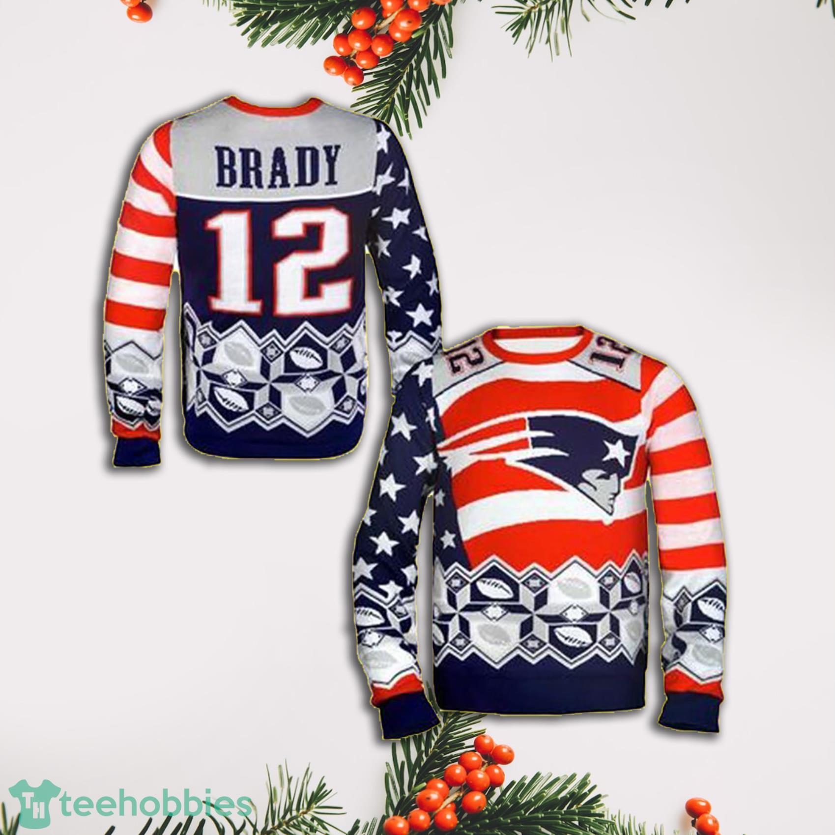 Brady New England Patriots Full Print Ugly Christmas Sweater Product Photo 1