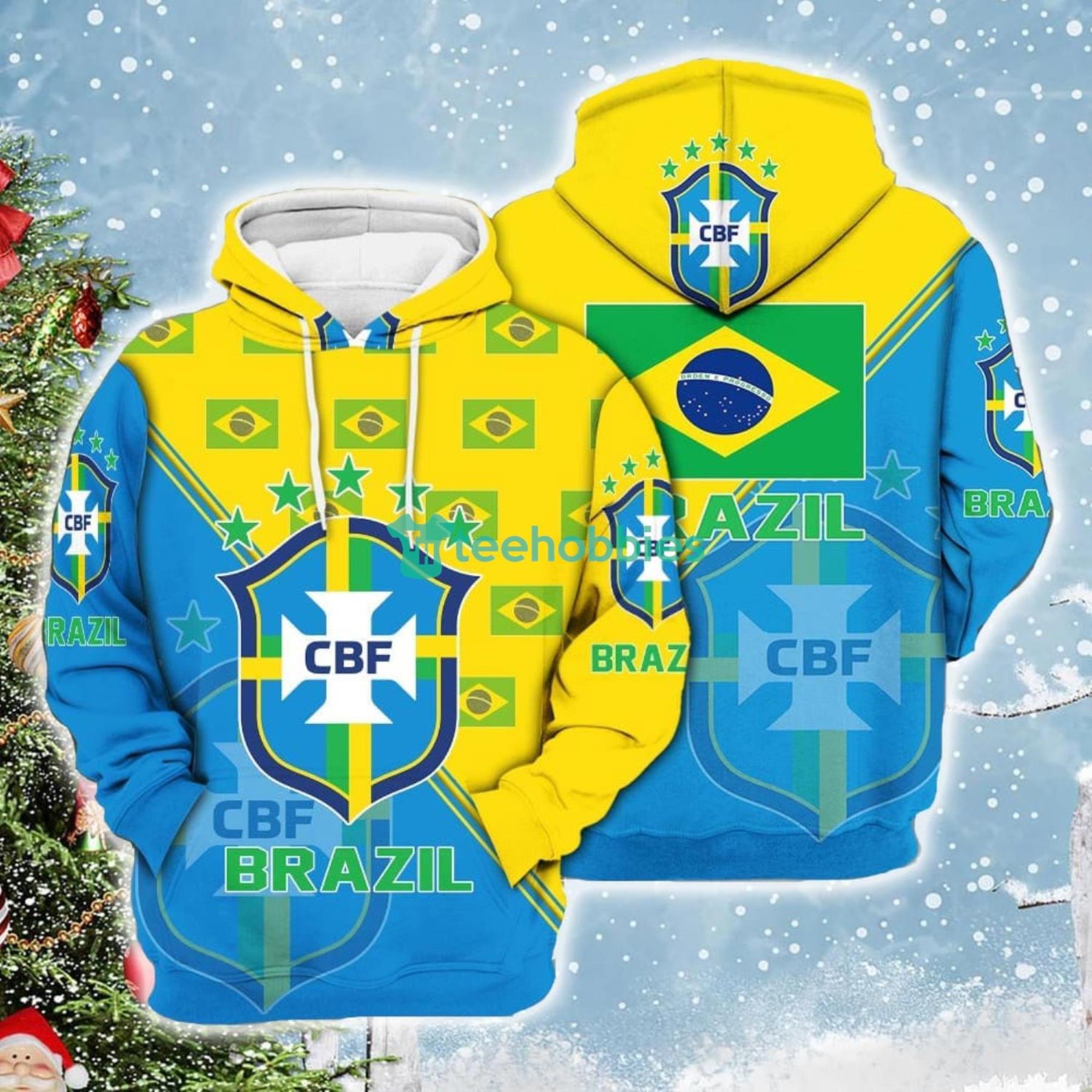 Brazil National Soccer Team Qatar World Cup 2022 Champions Soccer Team 3D All Over Printed Shirt Product Photo 3