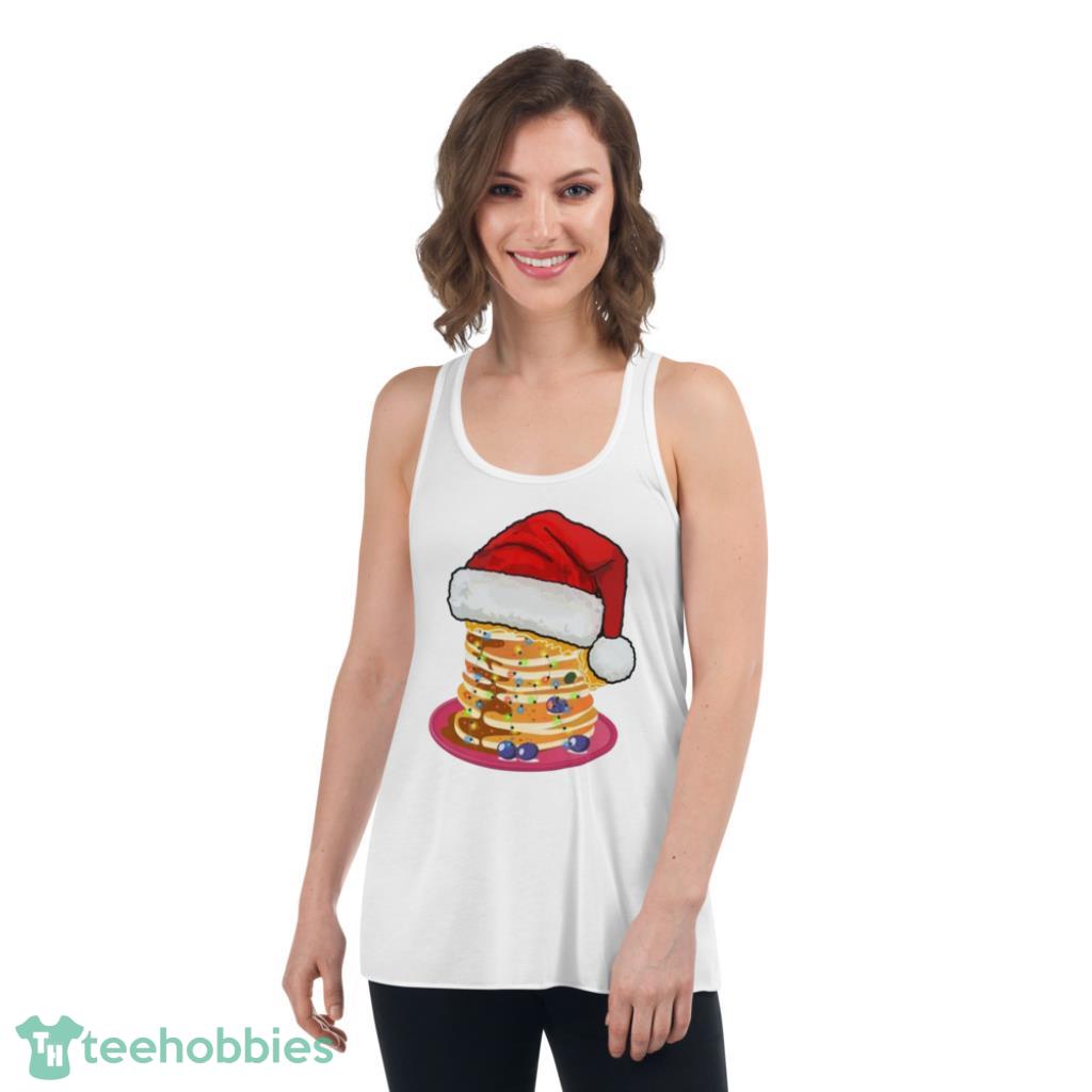 Breakfast Hat Santa Merry Christmas T-Shirt - Womens Flowy Racerback Tank