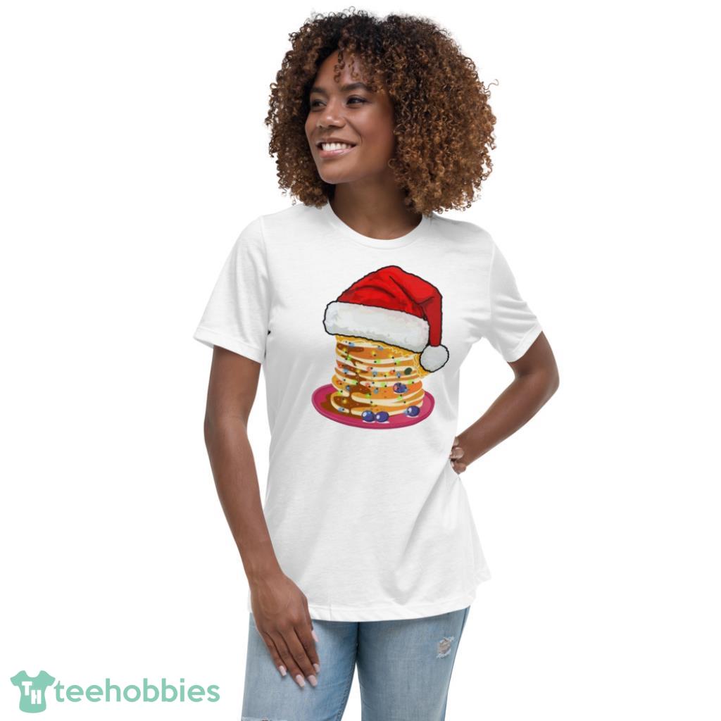Breakfast Hat Santa Merry Christmas T-Shirt - Womens Relaxed Short Sleeve Jersey Tee