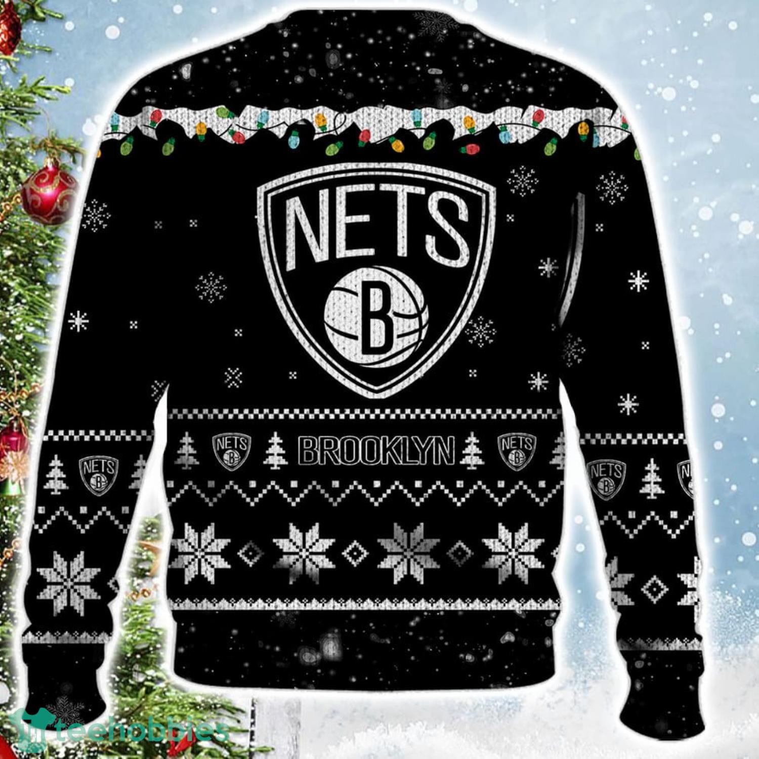 Brooklyn Nets Snoopy Christmas Light Woodstock Snoopy Ugly Christmas Sweater Product Photo 3