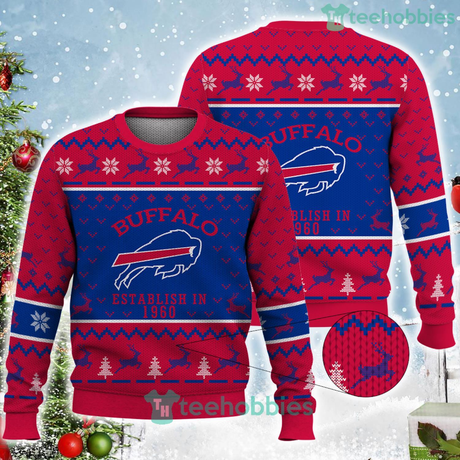 Christmas Gift Buffalo Bills Christmas Snowflakes Pattern 3D Ugly