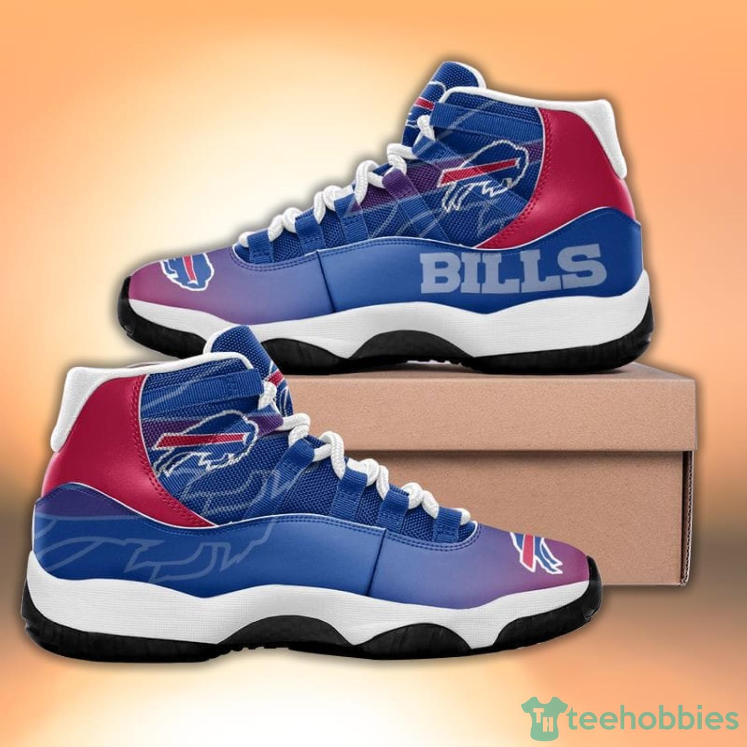 Buffalo Bills NFL Mens Gradient Midsole White Sneakers