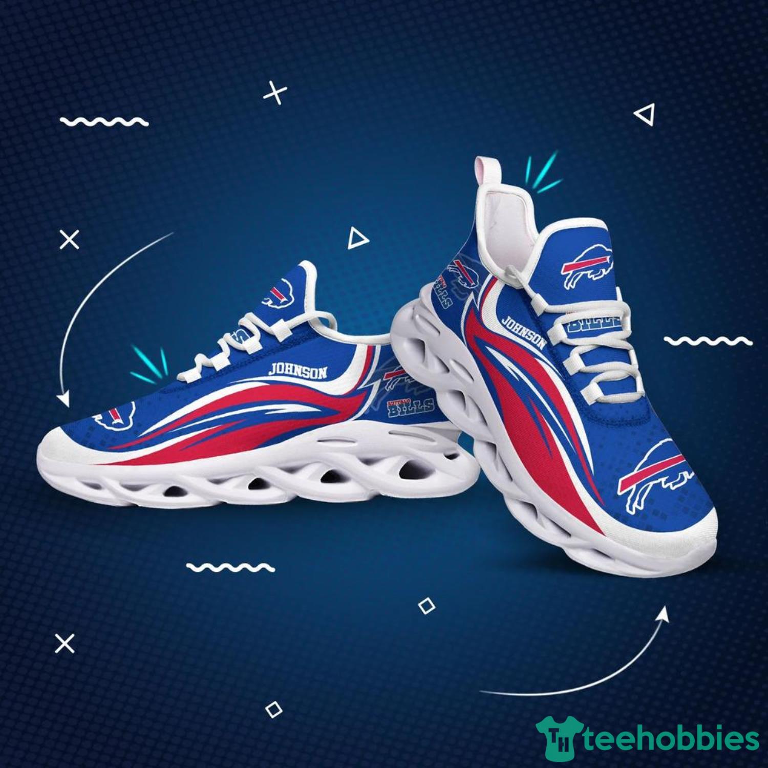 Buffalo Bills Custom Name Luxury NFL Max Soul Shoes Design 8 Chunky Sneakers  For Men And Women - Banantees