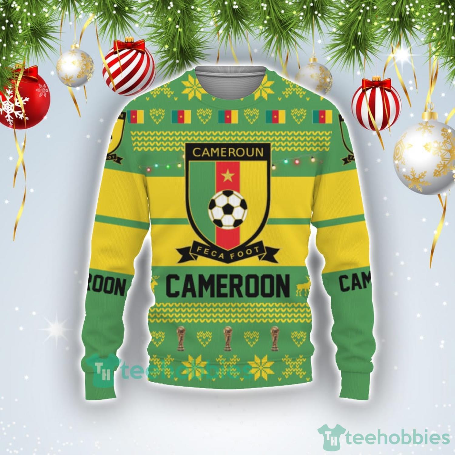 Cameroon National Team Qatar World Cup 2022 Merry Christmas Ugly Christmas Sweater Product Photo 1 Cameroon National Team Qatar World Cup 2022 Merry Christmas Ugly Christmas Sweater Product Photo 1