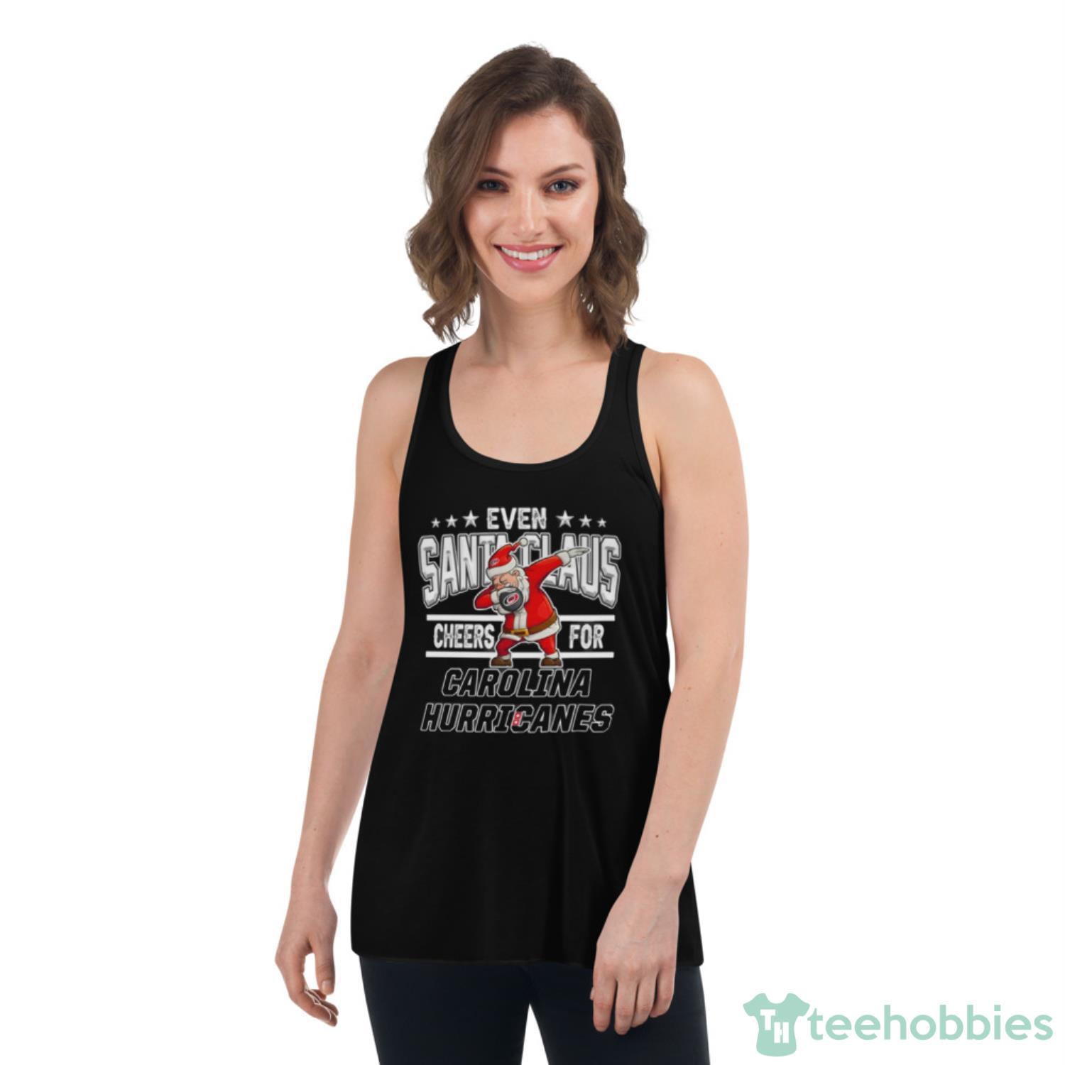 Carolina Hurricanes Even Santa Claus Cheers For Christmas NHL Shirt For Fans image carolina hurricanes even santa claus cheers for christmas nhl shirt for fans 4px Carolina Hurricanes Even Santa Claus Cheers For Christmas NHL Shirt For Fans