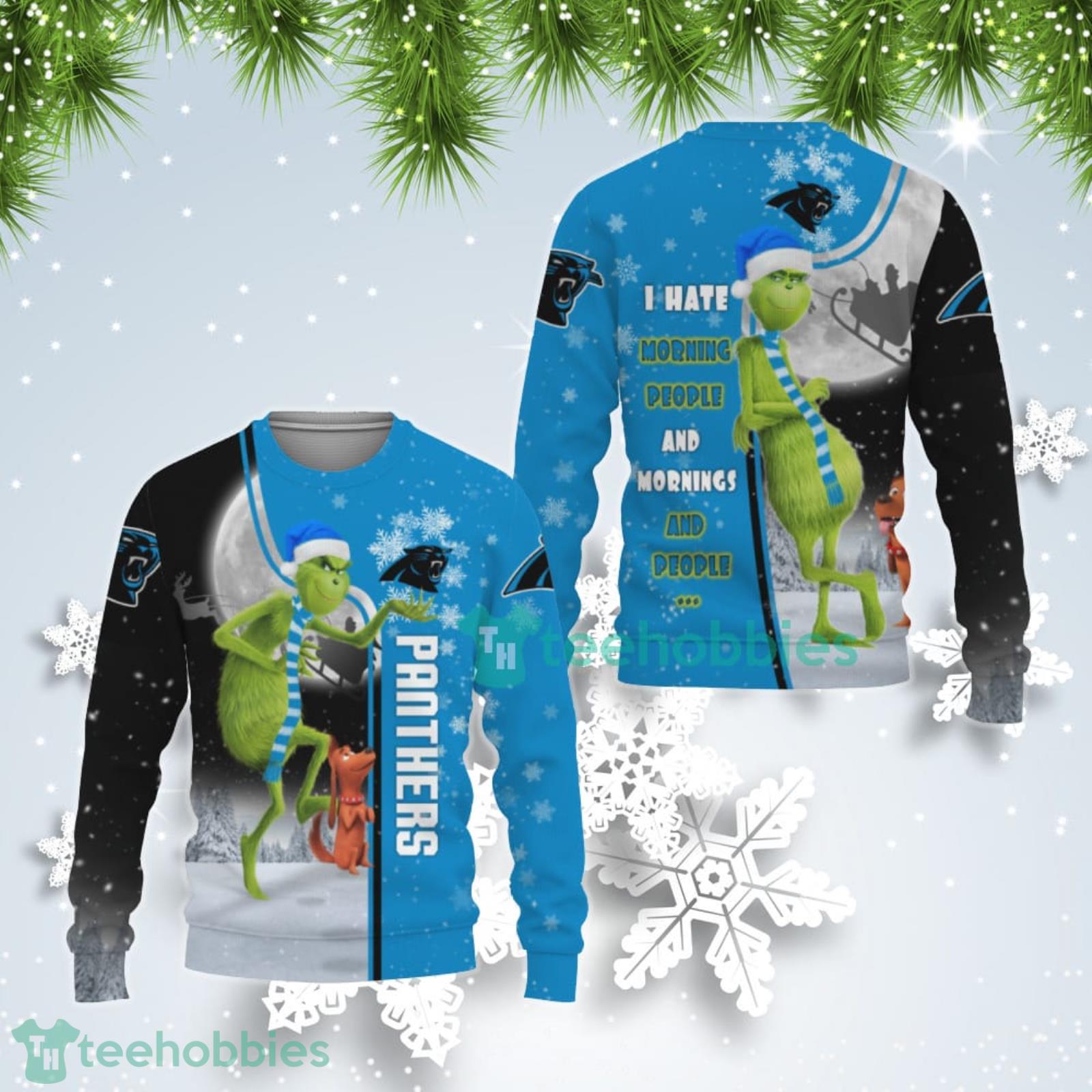 Carolina Panthers Christmas Grinch Sweater Merry Unisex Ugly Lover Christmas  - YesItCustom