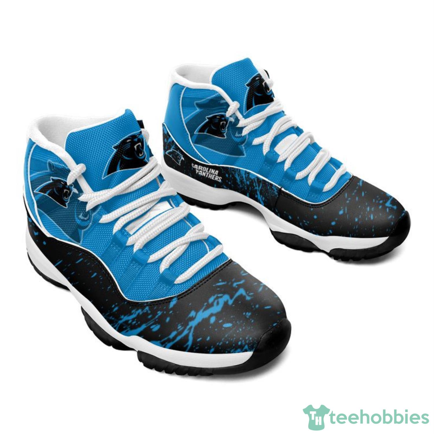 Carolina Panthers Paint Flakes Pattern Style Sneaker Air Jordan 11 Shoes