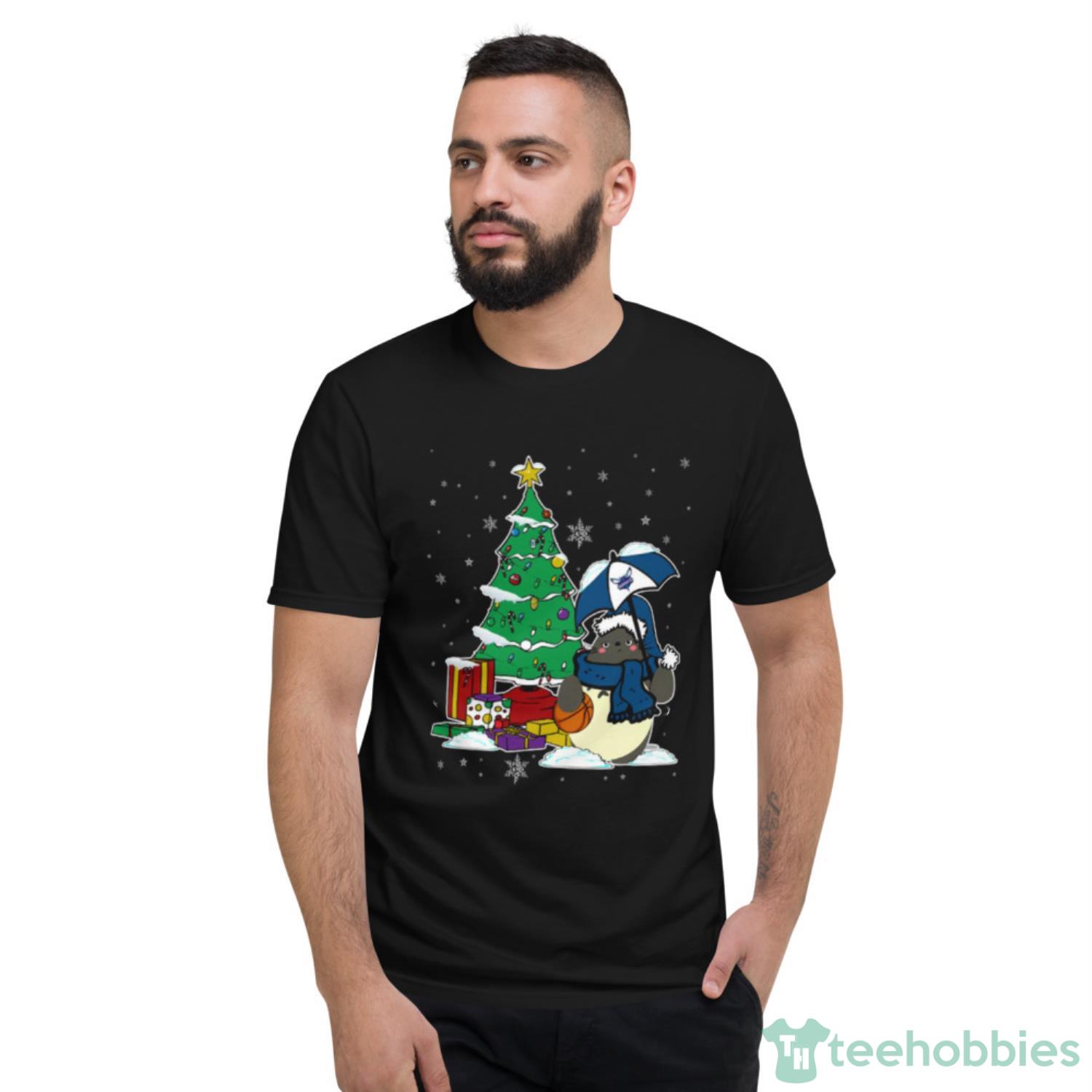 Charlotte Hornets NBA Basketball Cute Tonari No Totoro Christmas Shirt For Fans image Charlotte Hornets NBA Basketball Cute Tonari No Totoro Christmas Shirt For Fans - Short Sleeve T-Shirt