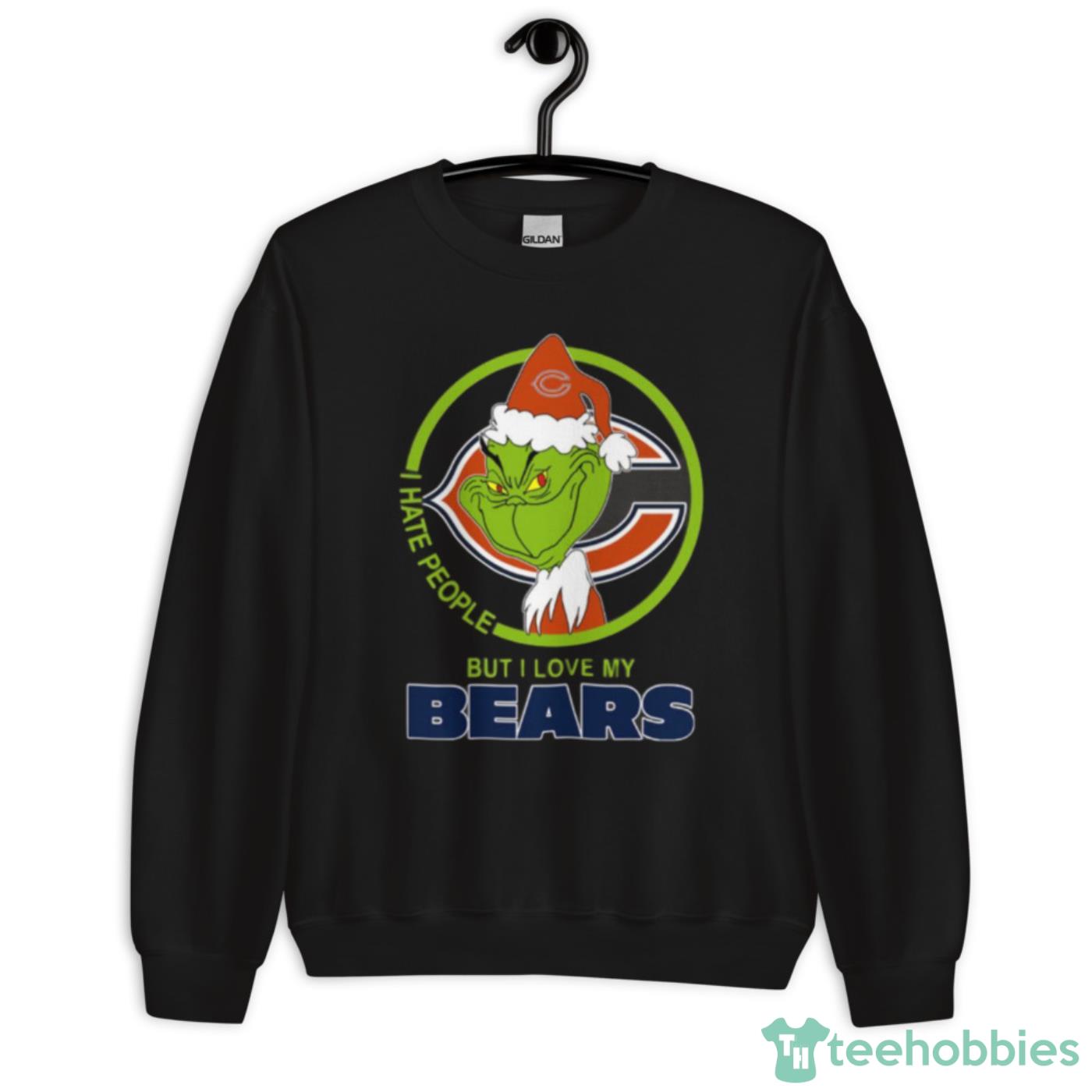 Chicago Bears NFL Christmas Grinch I Hate People But I Love My Favorite  Football Team Shirt