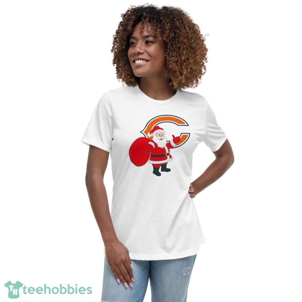 Chicago Bears NFL Santa Claus Christmas Shirt - Womens Relaxed Short Sleeve Jersey Tee