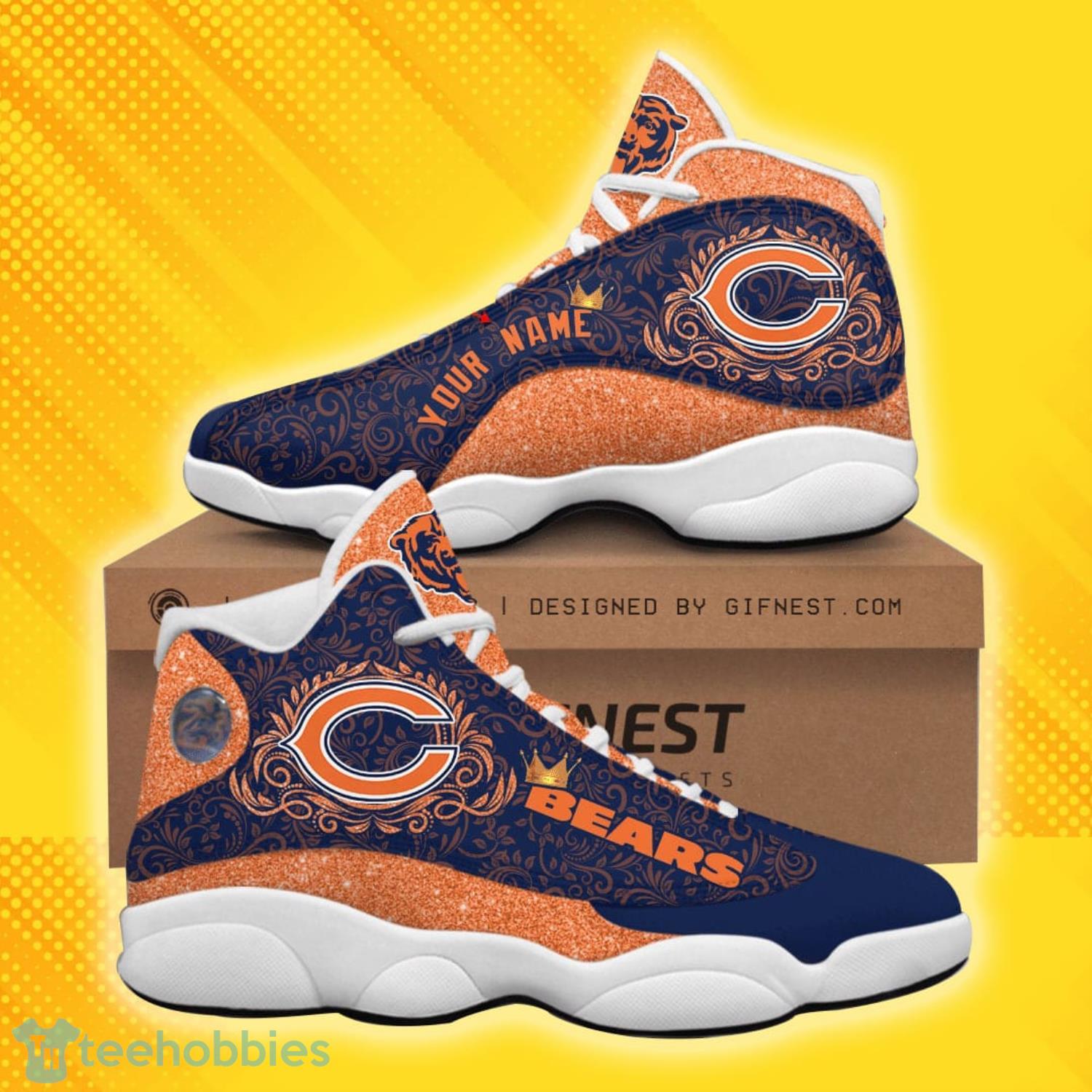 Chicago Bears Team Air Jordan 13 Shoes Custom Name Running Sneakers For Fans Product Photo 1