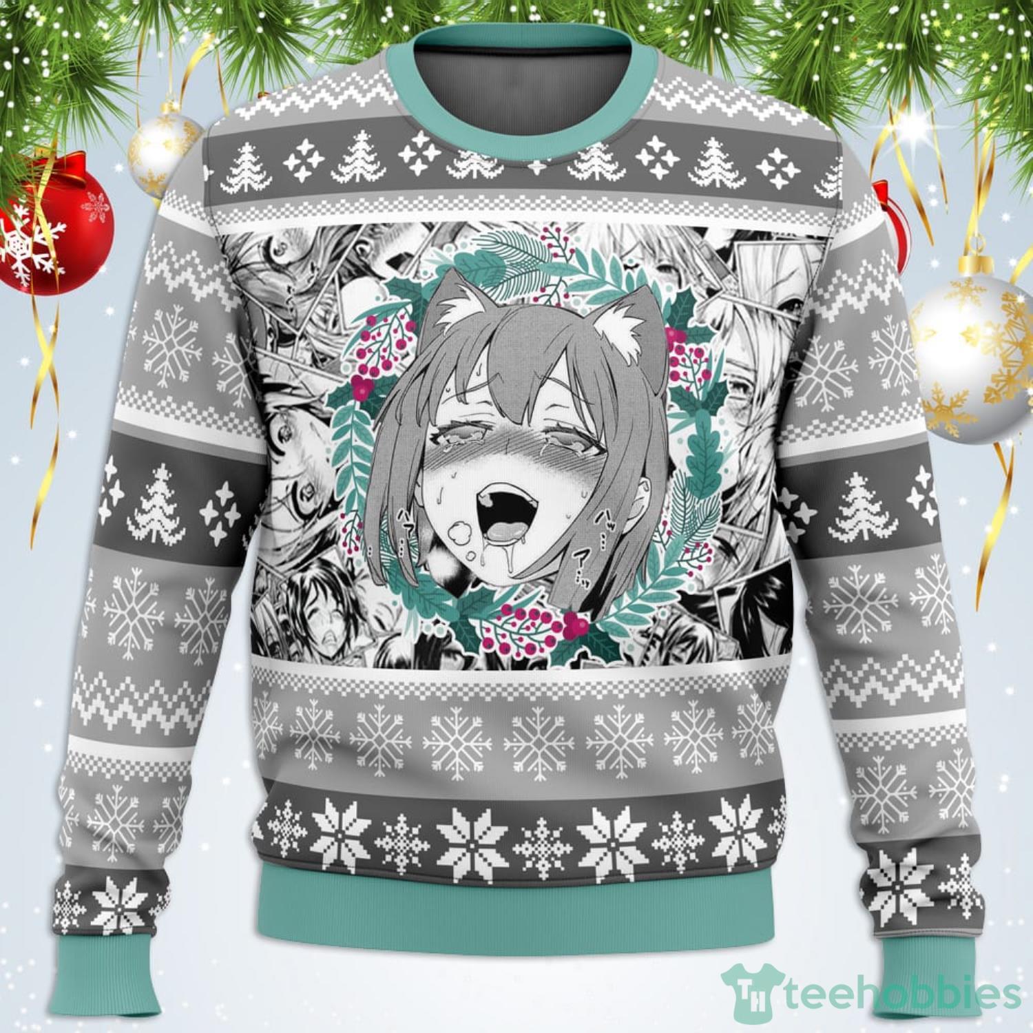 Christmas Anime Ahegao Ugly Christmas Sweater For Men And Women