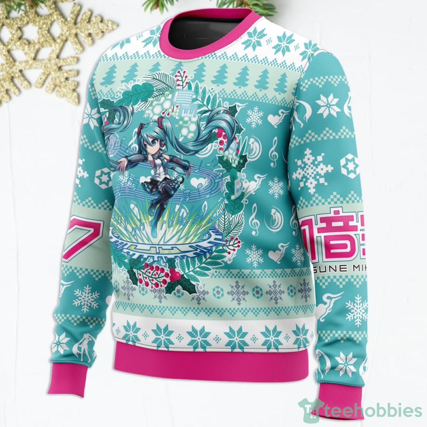 Christmas Symphony Hatsune Miku Ugly Christmas Sweater For Men And Women Product Photo 2 Christmas Symphony Hatsune Miku Ugly Christmas Sweater For Men And Women Product Photo 2
