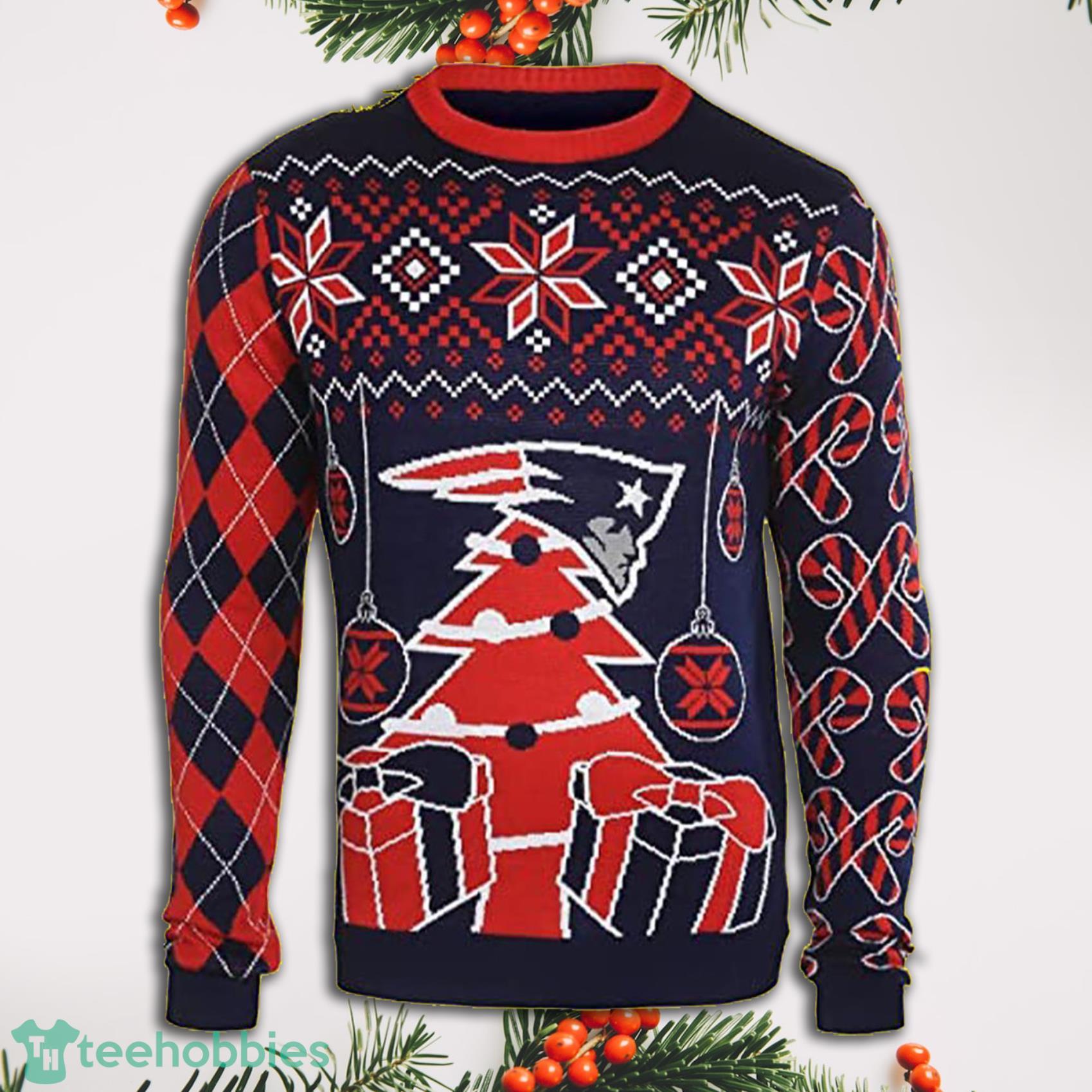 Christmas Tree New England Patriots Full Print Ugly Christmas Sweater Product Photo 1