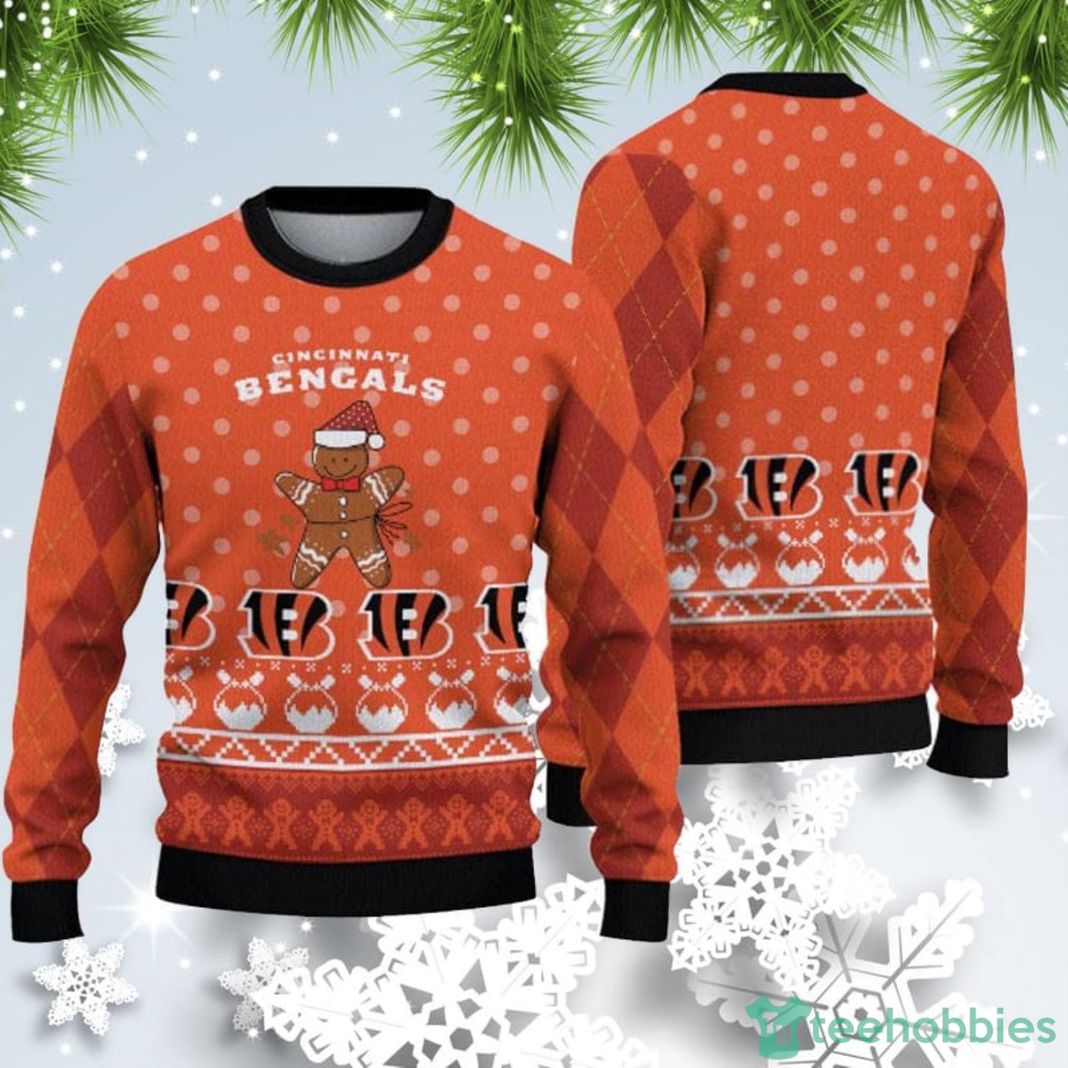 Men's Orange/Black Cincinnati Bengals Light Up Ugly Sweater