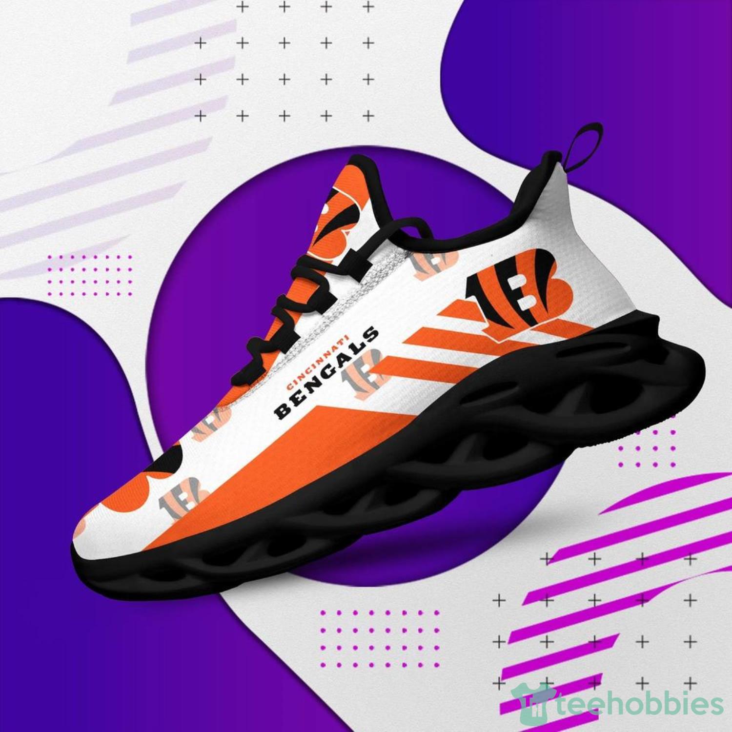 Cincinnati Bengals NFL Max Soul Shoes Striped Custom Name Running Shoes Product Photo 1
