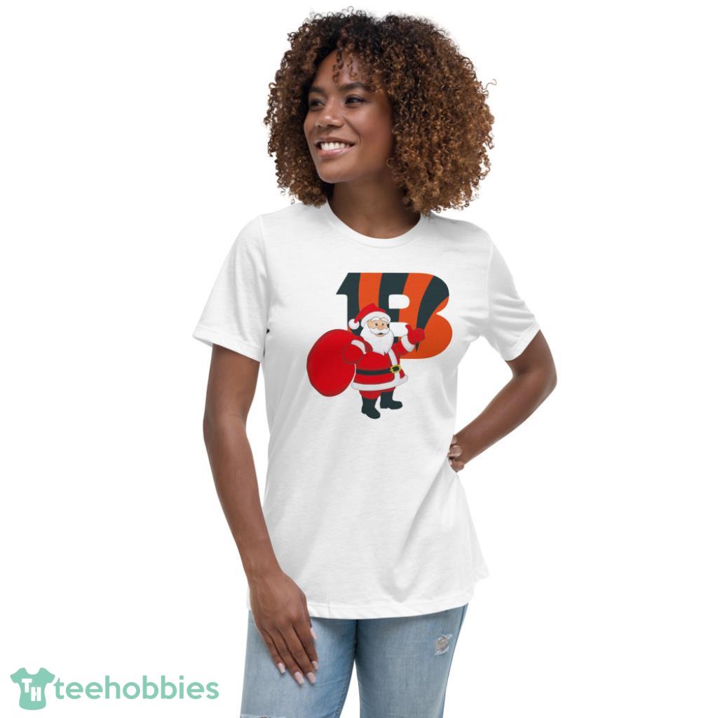 Cincinnati Bengals NFL Santa Claus Christmas Shirt - Womens Relaxed Short Sleeve Jersey Tee