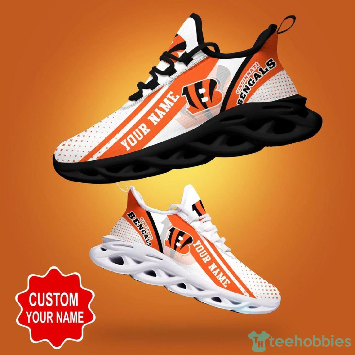 Cincinnati Bengals NFL White Max Soul Shoes Custom Name Sneakers For Fans Product Photo 1