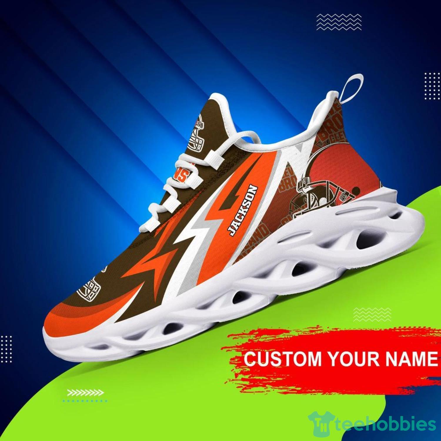 Custom Name Cleveland Browns NFL Running Sneakers Men And Women Max Soul  Shoes