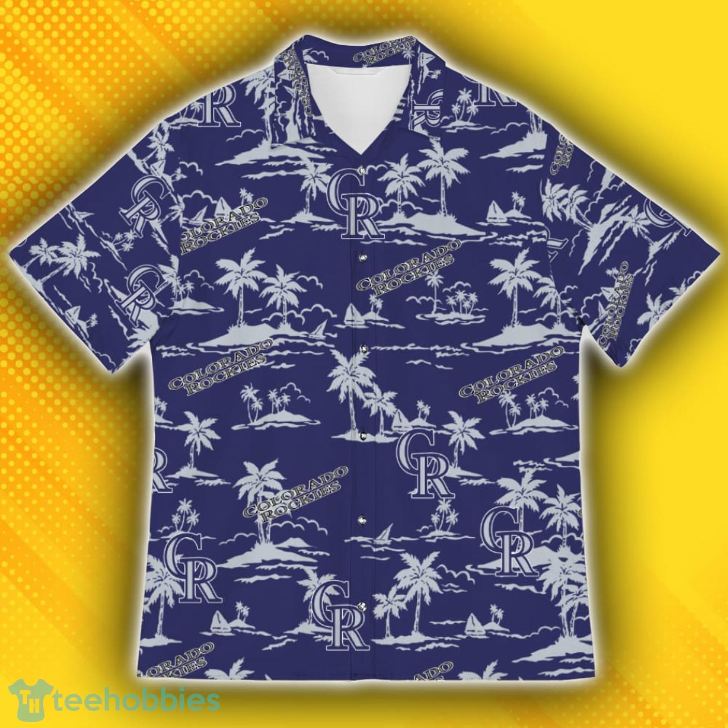 Colorado Rockies Island Fans Pattern Tree Hawaiian Shirt Product Photo 2