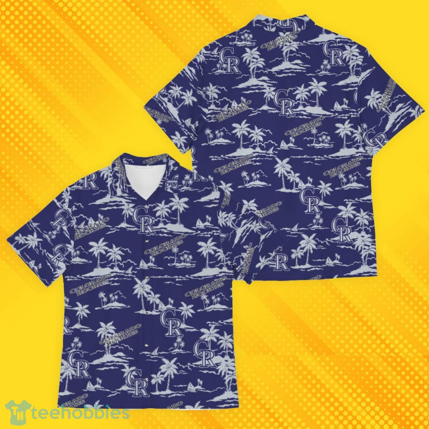 Colorado Rockies Island Fans Pattern Tree Hawaiian Shirt Product Photo 1