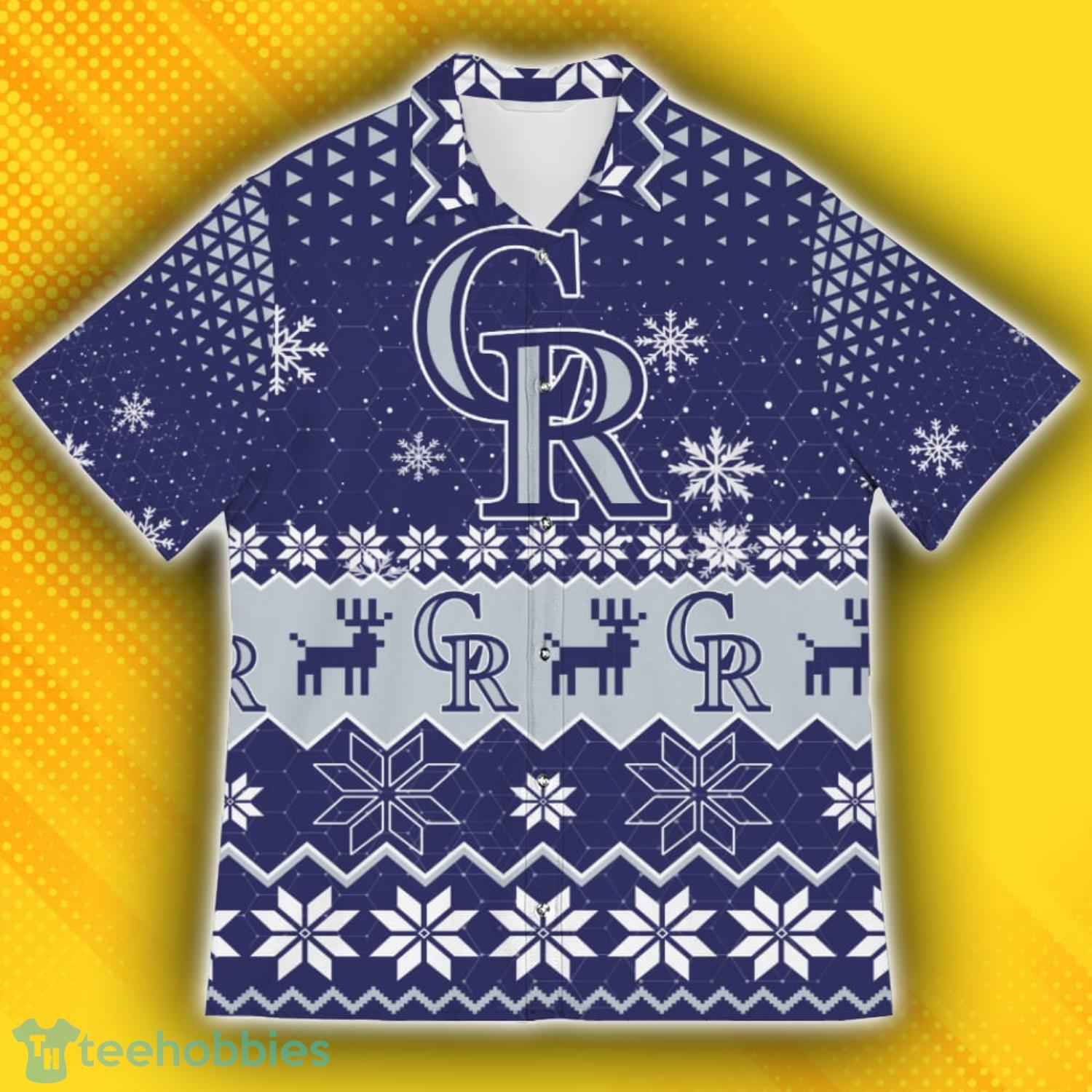 Colorado Rockies Ugly Christmas Sweater Pattern Hawaiian Shirt Product Photo 2