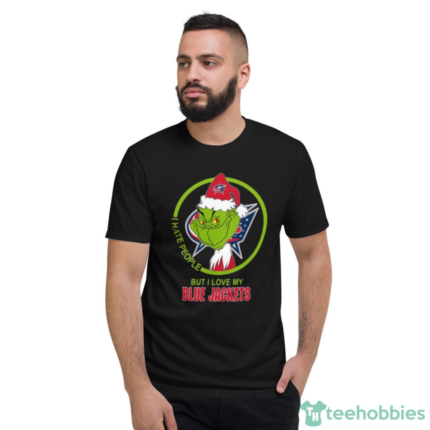 Columbus Blue Jackets NHL Christmas Grinch I Hate People But I Love My Favorite Hockey Team Shirt - Short Sleeve T-Shirt Columbus Blue Jackets NHL Christmas Grinch I Hate People But I Love My Favorite Hockey Team Shirt - Short Sleeve T-Shirt