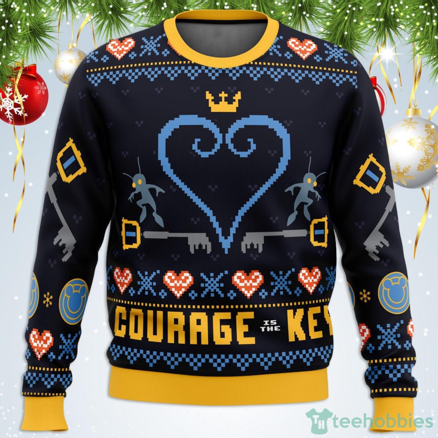 Courage is the Key Kingdom Hearts Ugly Christmas Sweater For Men And Women Product Photo 1 Courage is the Key Kingdom Hearts Ugly Christmas Sweater For Men And Women Product Photo 1