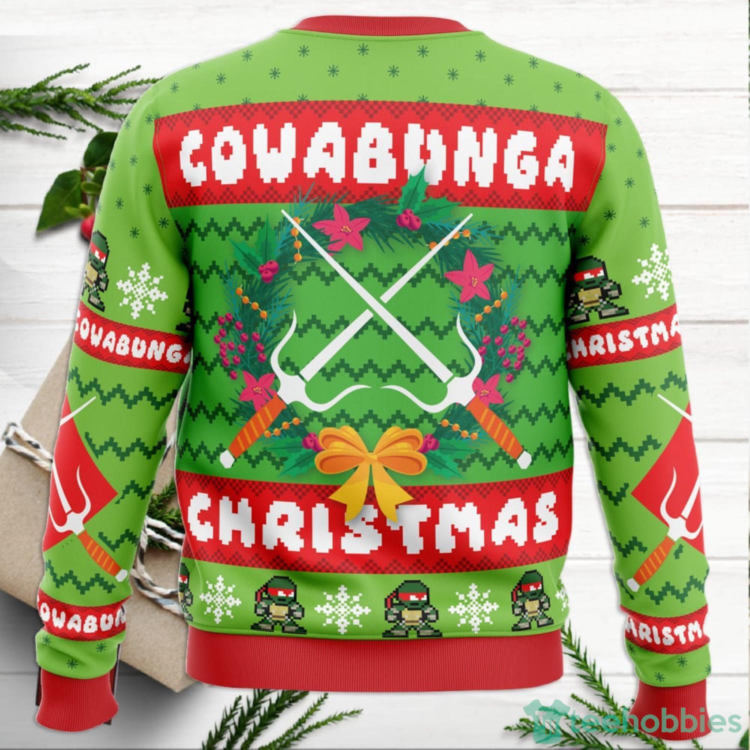 Cowabunga Michaelangelo Christmas Teenage Mutant Ninja Turtles Ugly Christmas  Sweater - Anime Ape