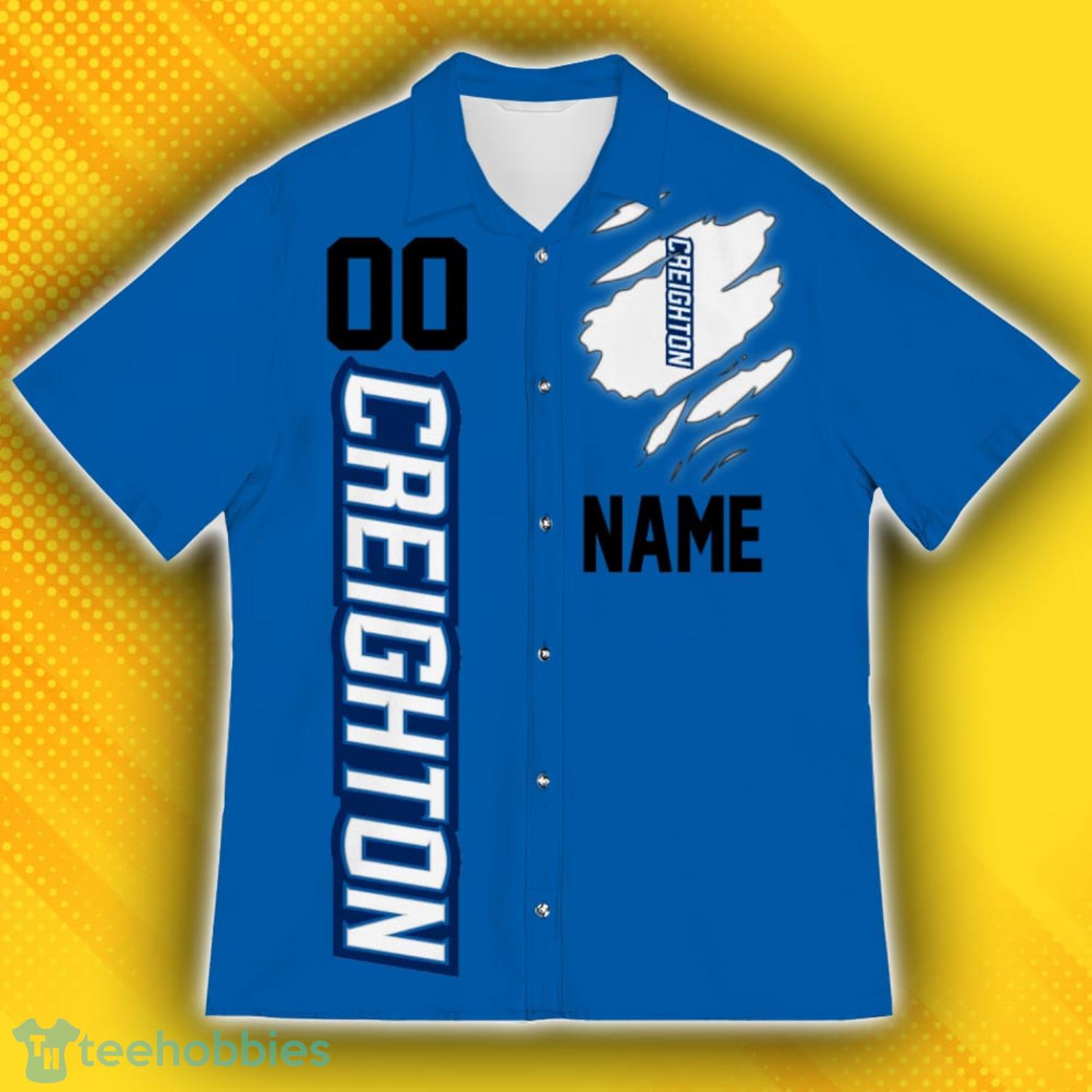 Creighton Bluejays Sports American Hawaiian Football Hawaiian Shirt Custom Name For Fans Product Photo 2