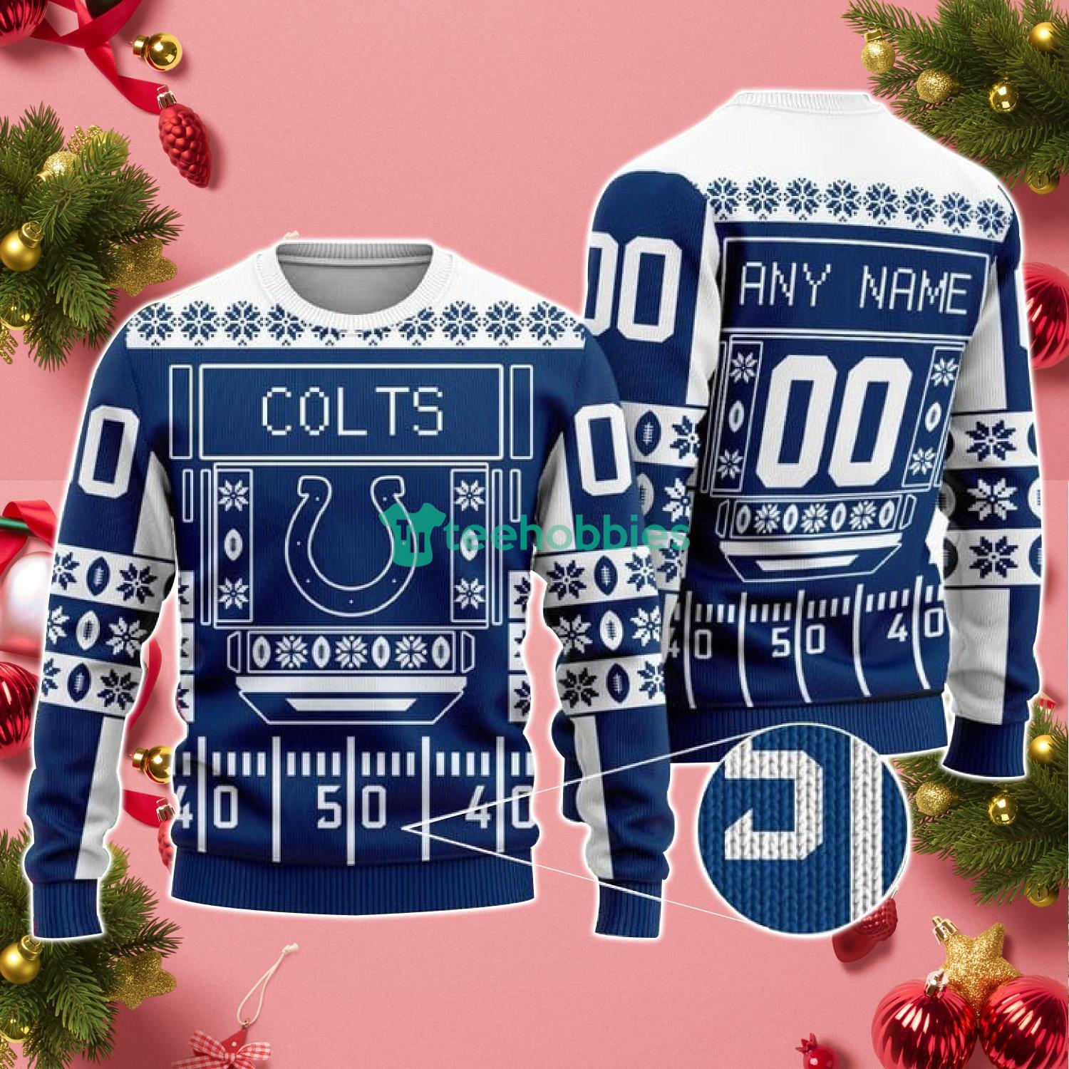 NFL Indianapolis Colts Custom Name Number Ugly Christmas Sweater - Banantees