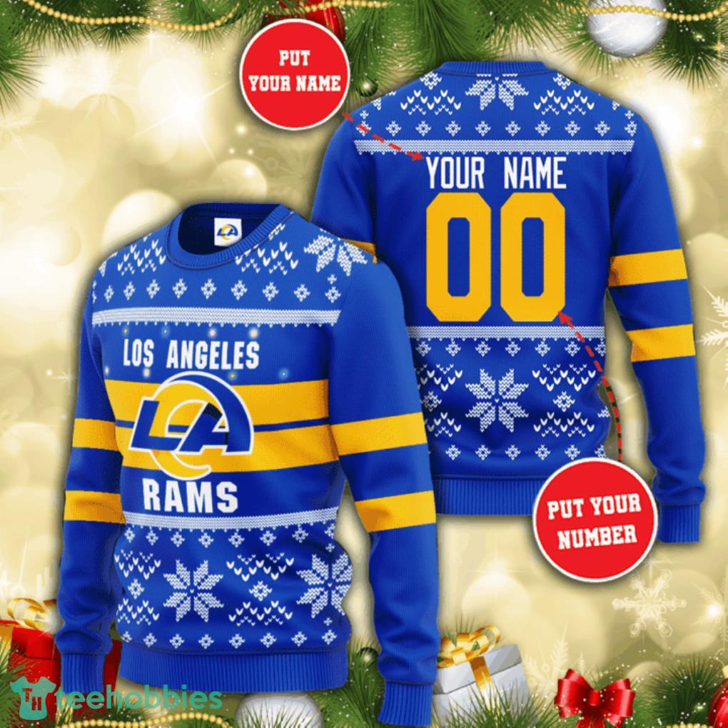 Los Angeles Rams Snowflakes Pattern Ugly Christmas Sweater